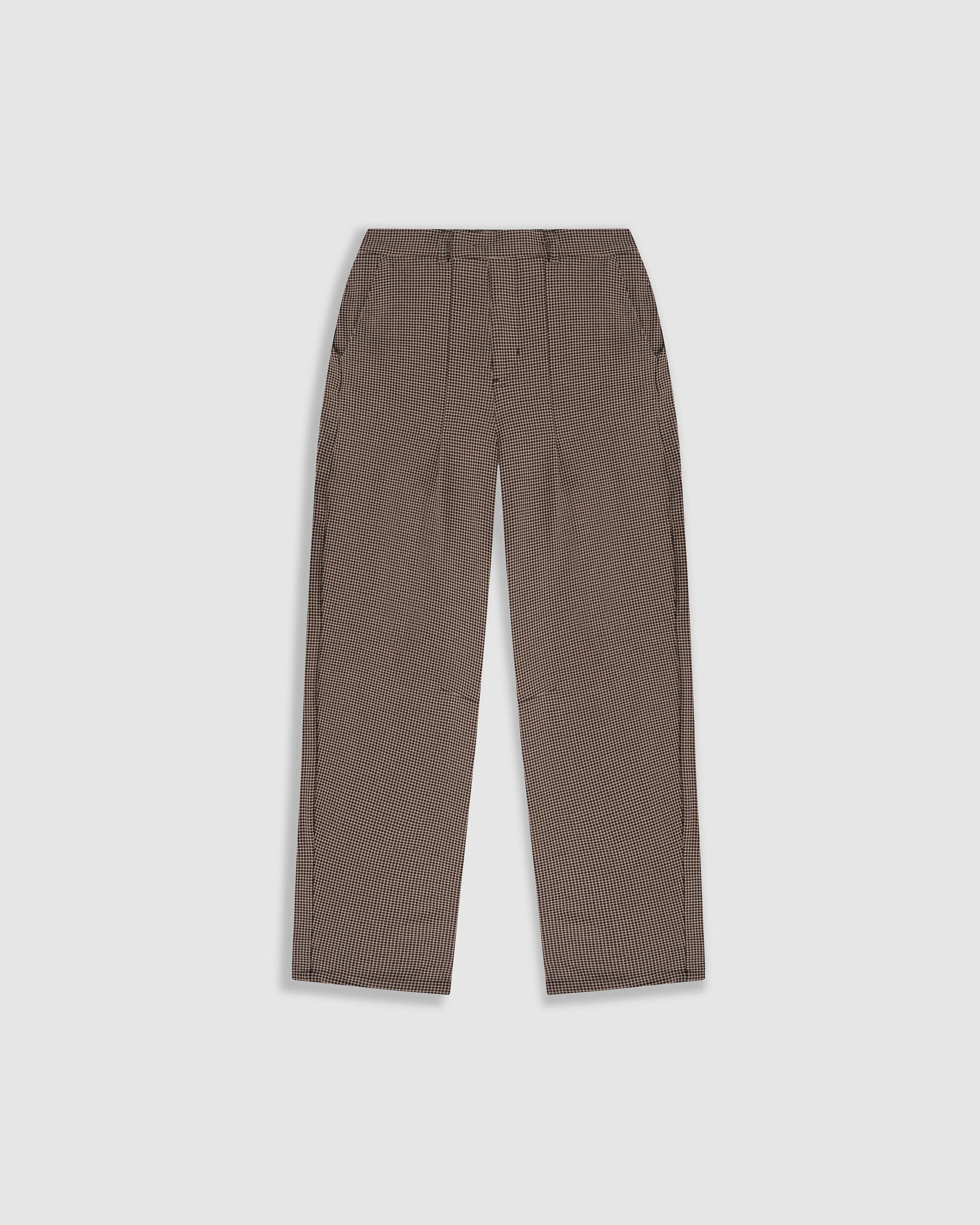 Barrel Fit Houndstooth Trousers - Café - imagen 1