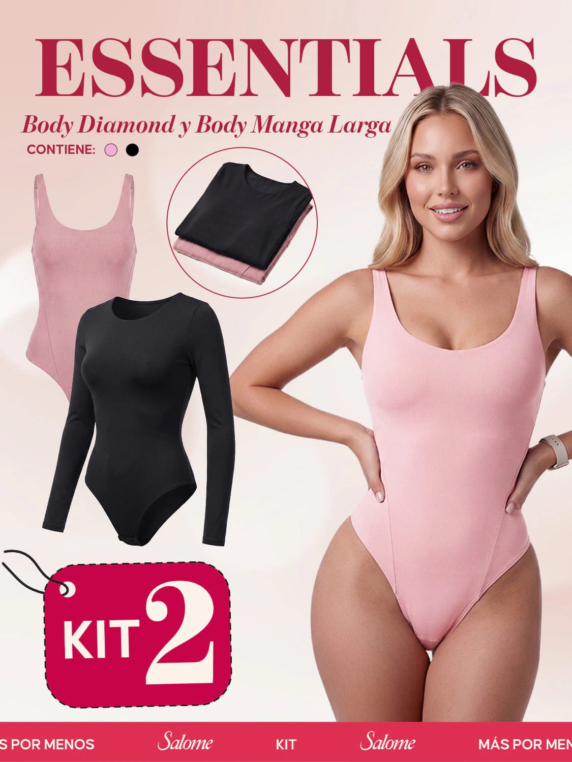 Kit Body Diario Umami Tiras Finas & Manga Larga Microfibra | Salome 5005 + 5008 | 03L5 - imagen 2