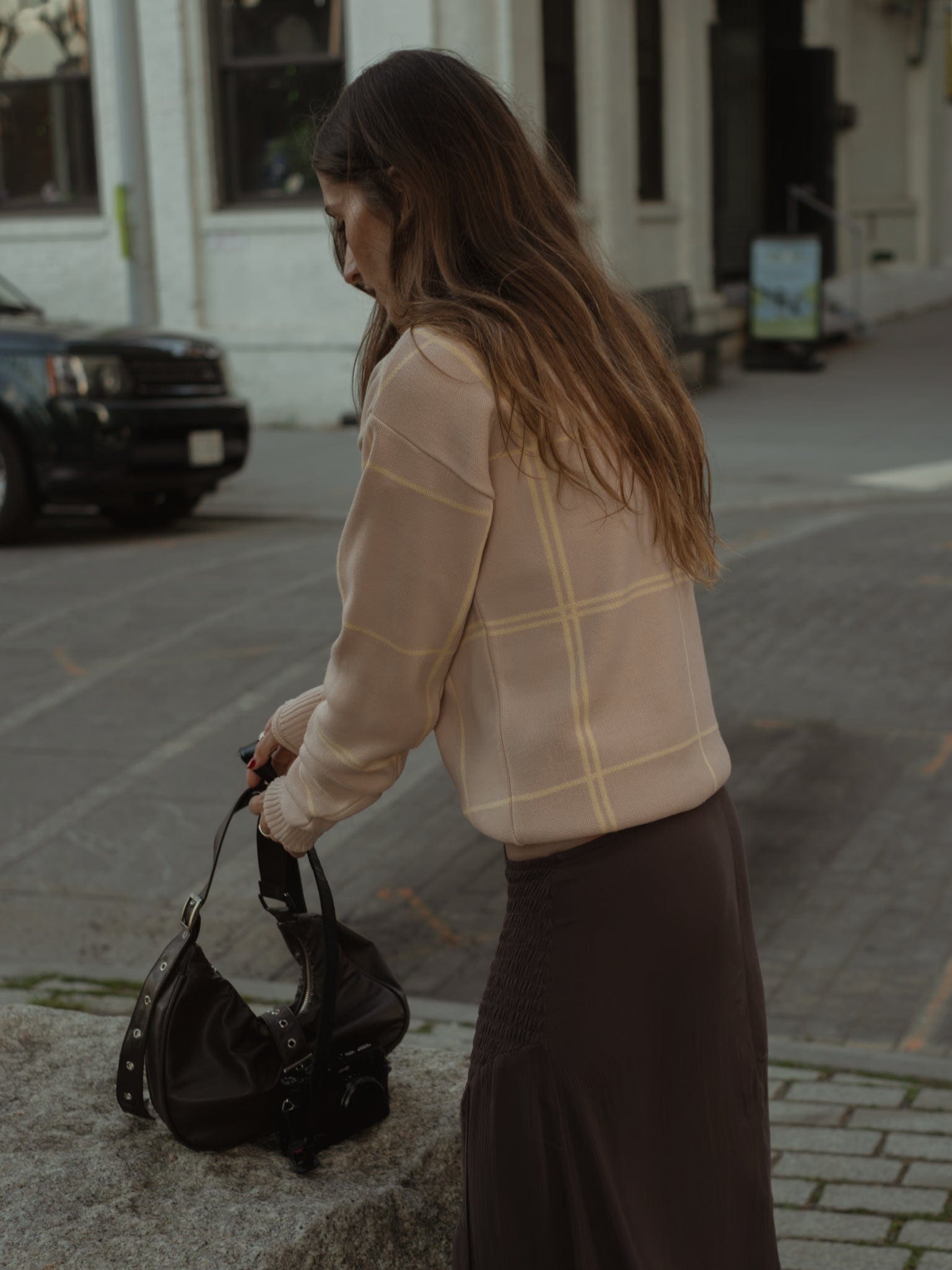 GRID SWEATER - NATURAL & CELESTIAL YELLOW - imagen 10
