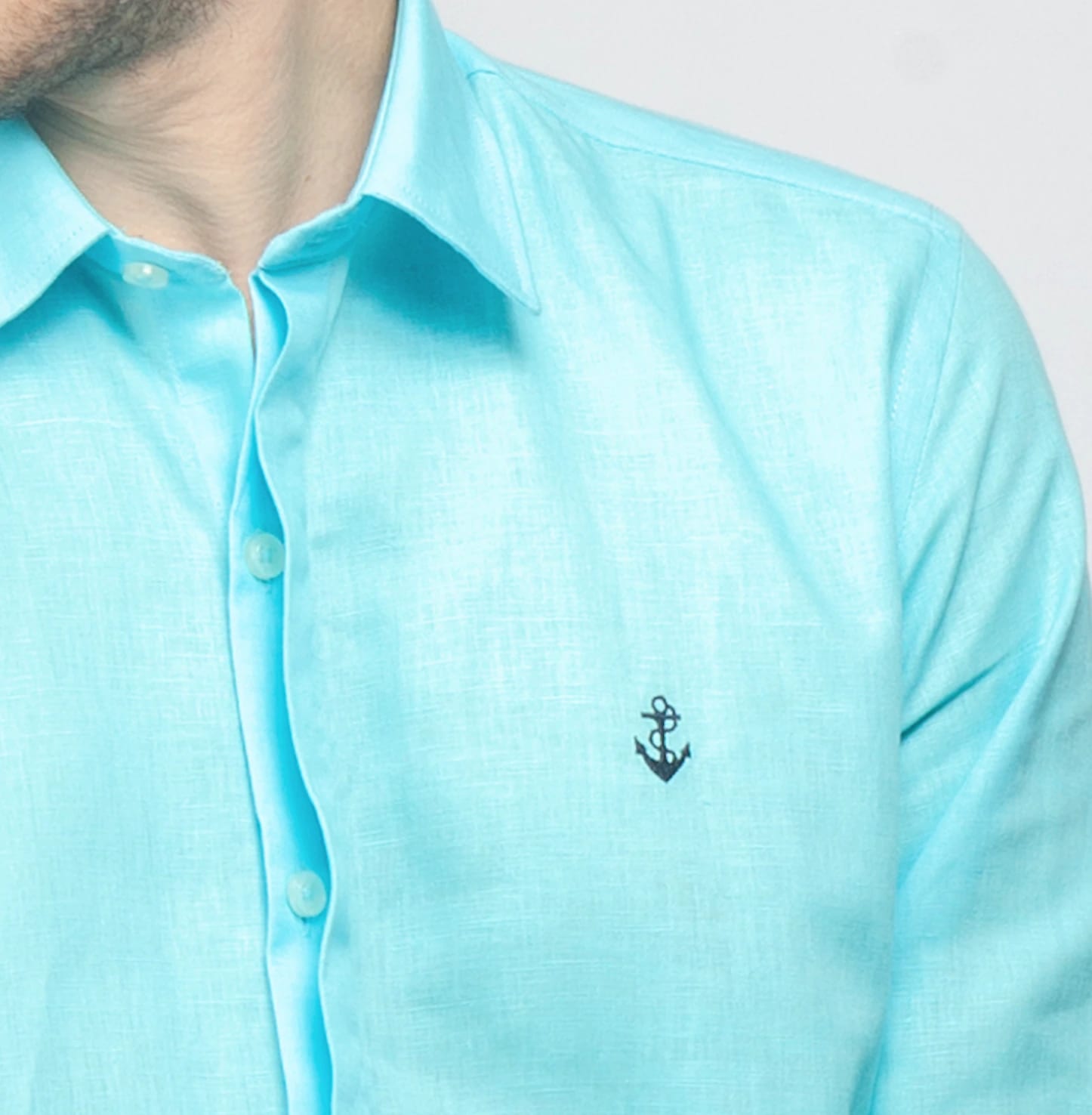 Camisa Lino Aguamarina - imagen 2