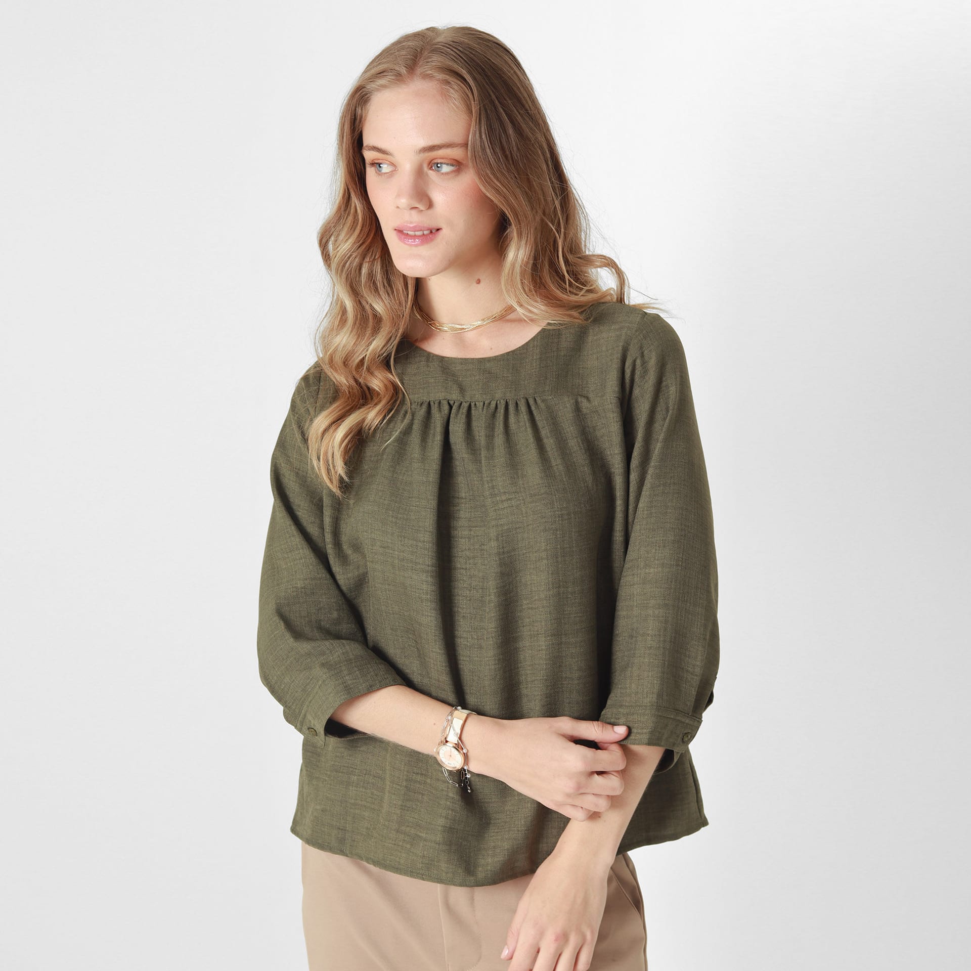 Blusa Cuello Redondo Manga 3Cuartos - imagen 11