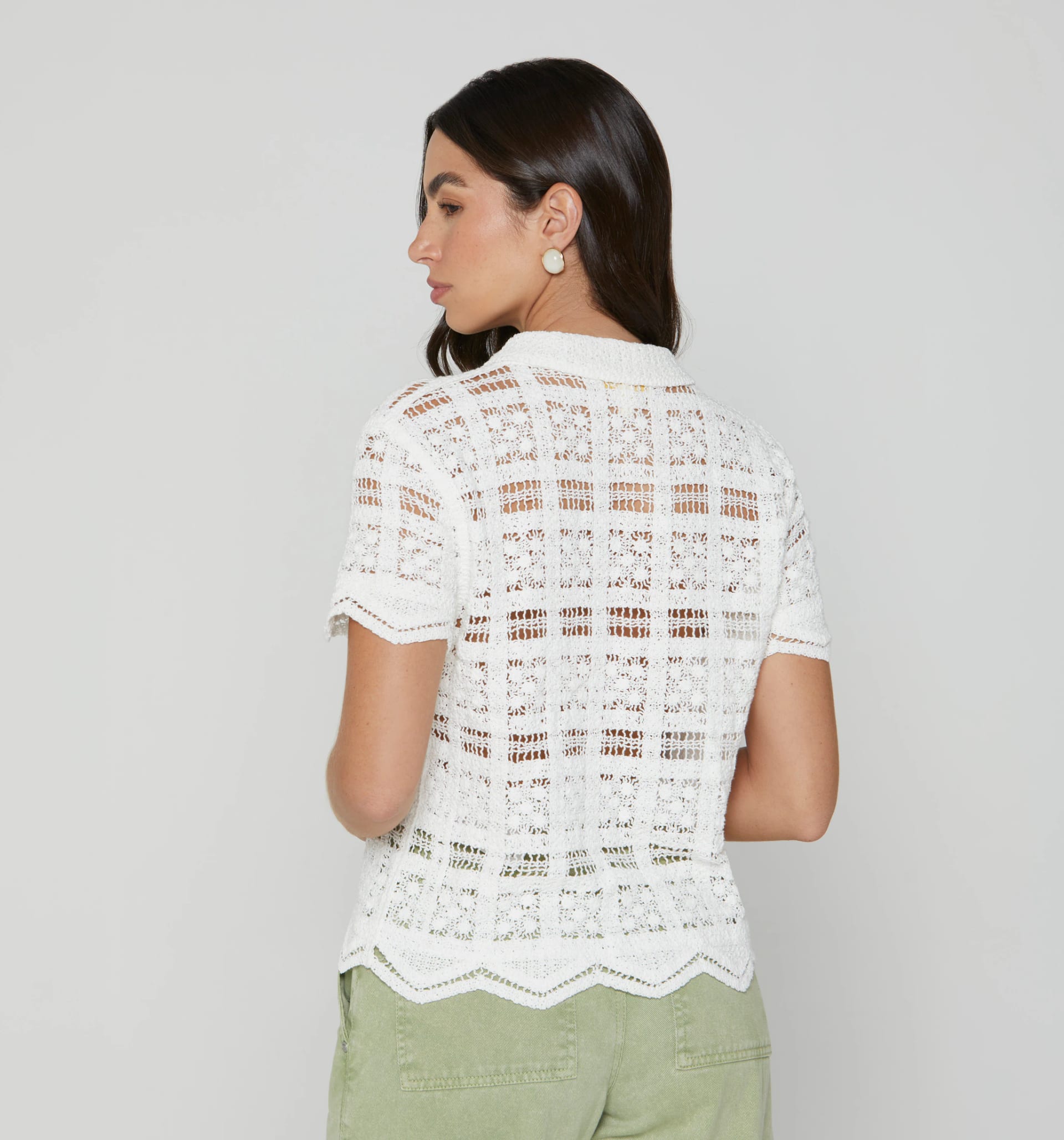 Blusa manga corta en crochet - imagen 3