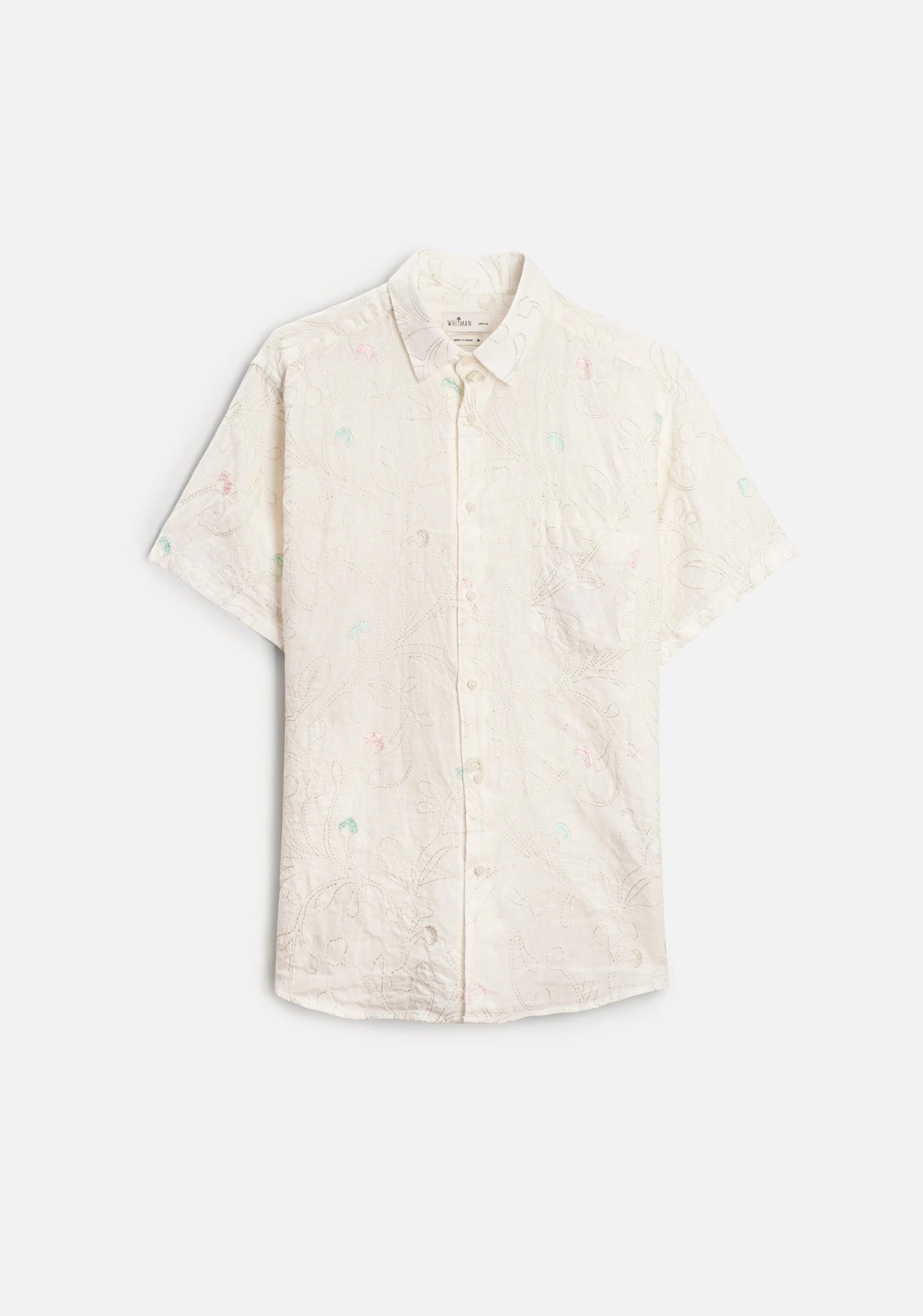 Camisa Lino Harlem Bordado Marfil - imagen 2