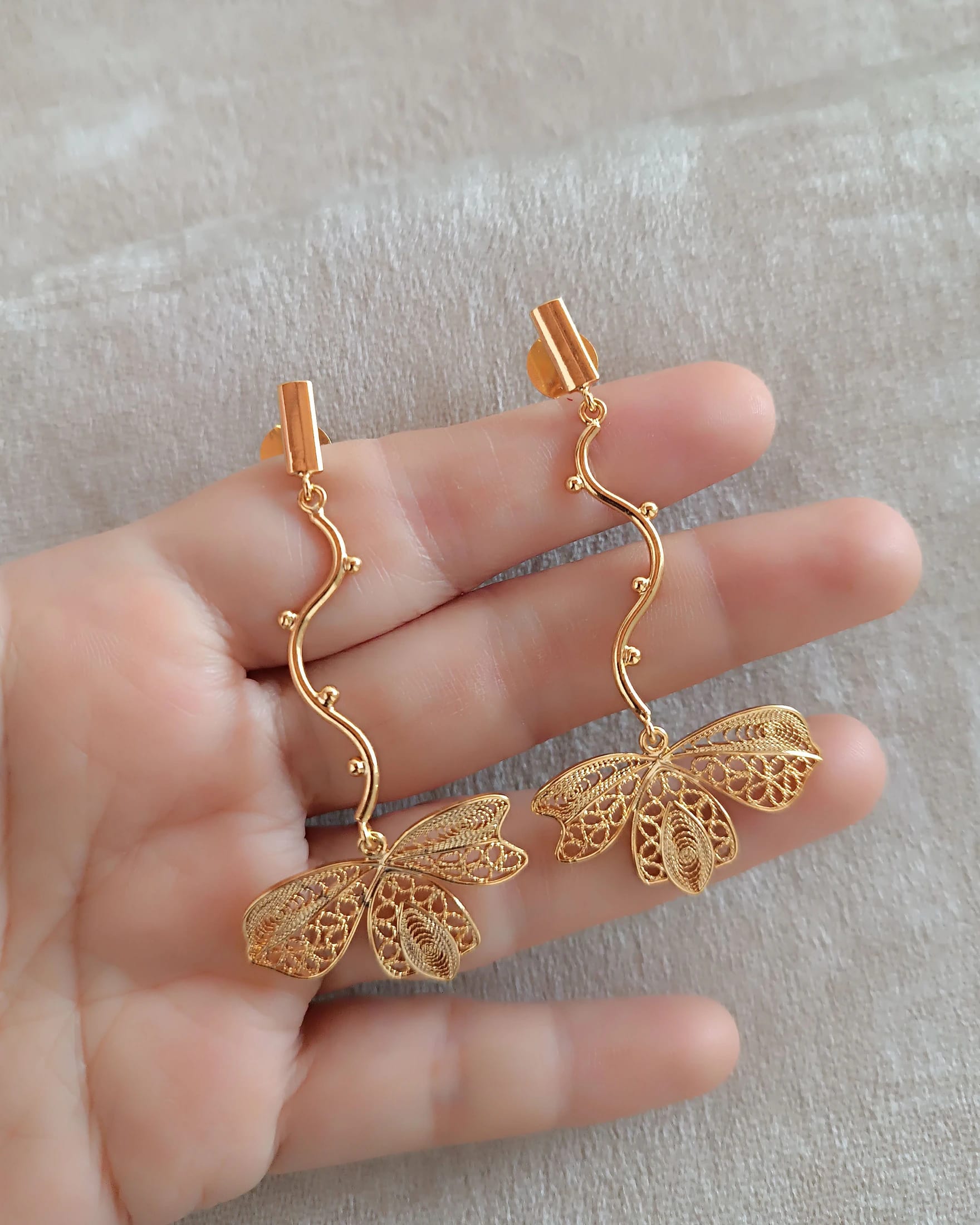 Aretes largo filigrana, Omaira - imagen 3