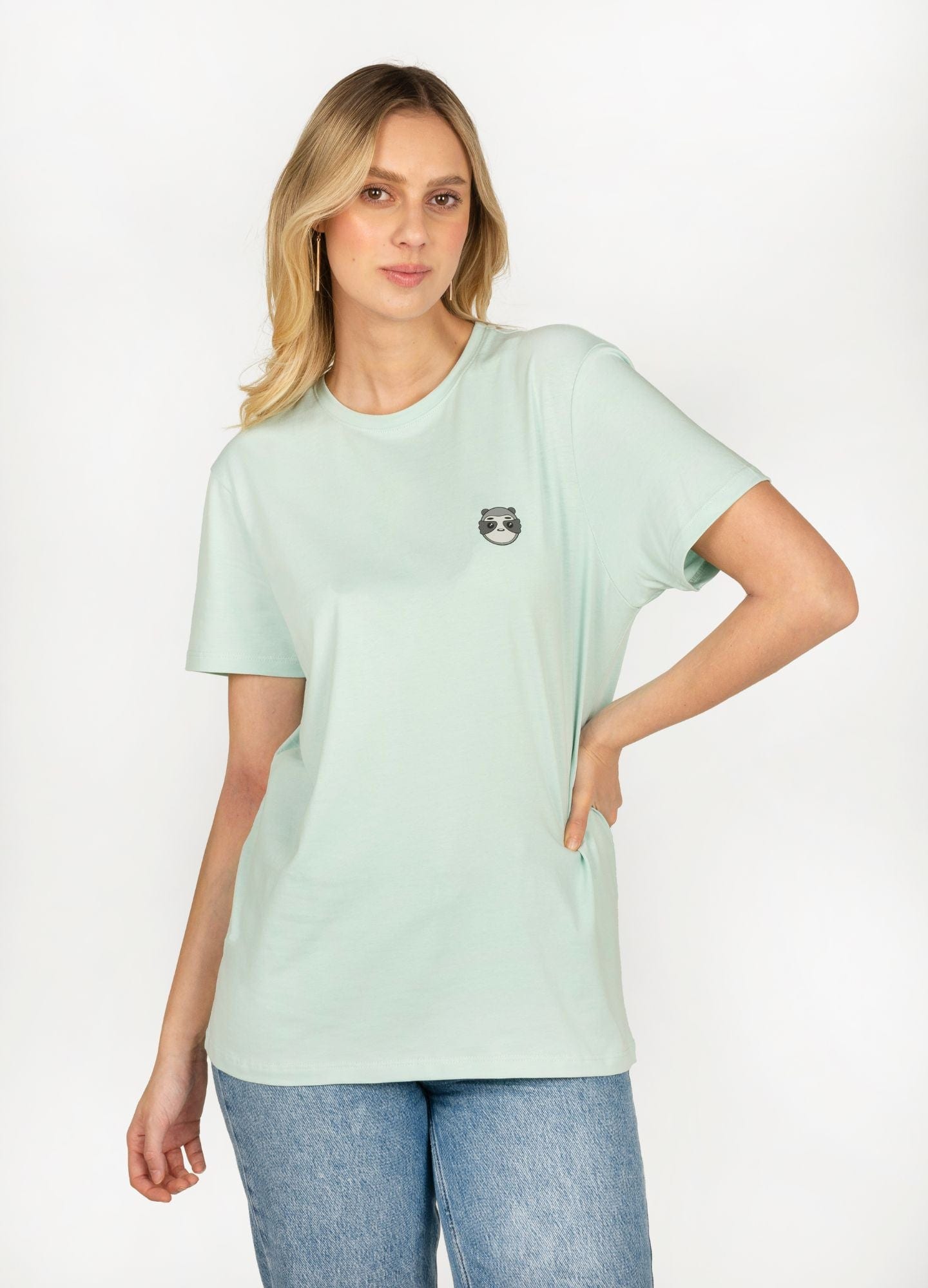 Basic Perezoso Camiseta Regular – Celeste - imagen 6