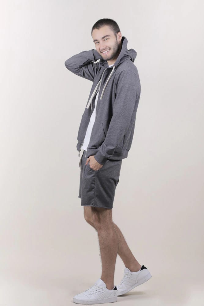 HOODIE DE CREMALLERA GRIS UNISEX - imagen 2