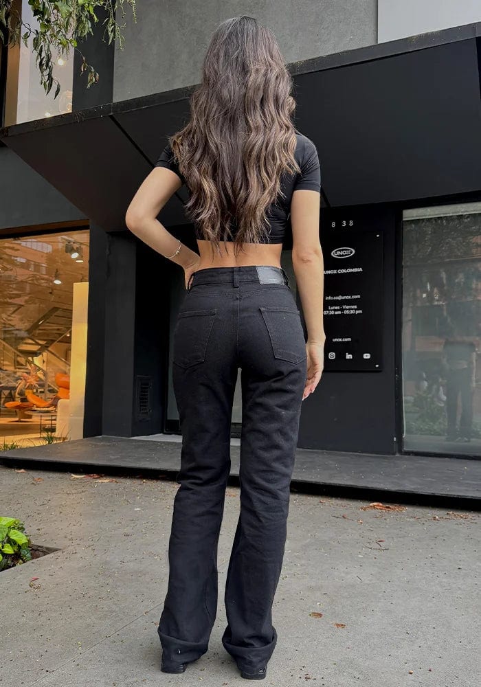 Jeans Straight Leg Negro - imagen 5