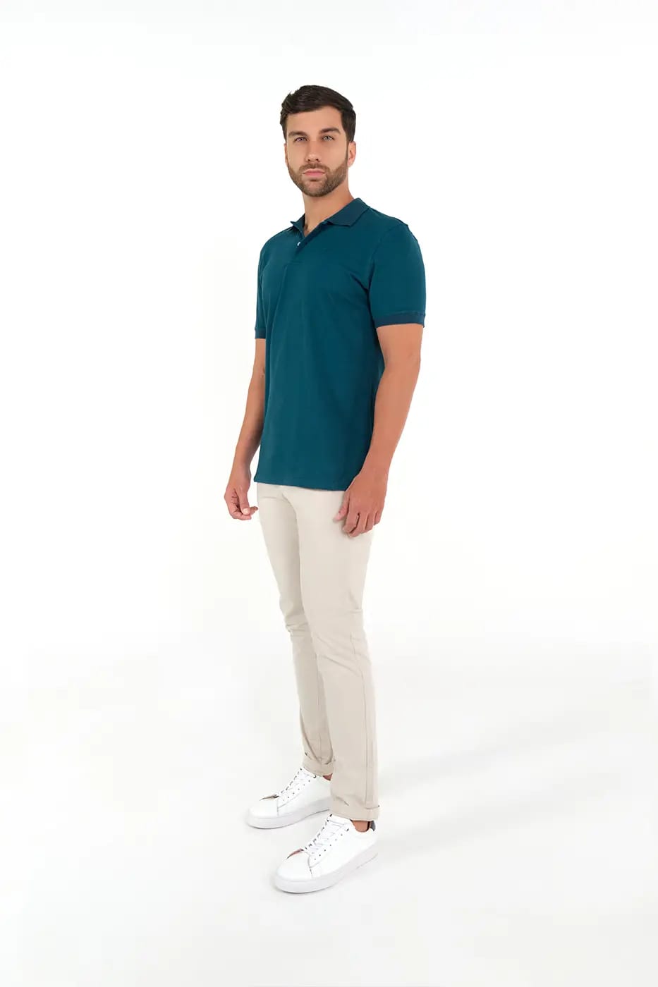 Camiseta Polo 100% Algodón Azul Petróleo - imagen 2