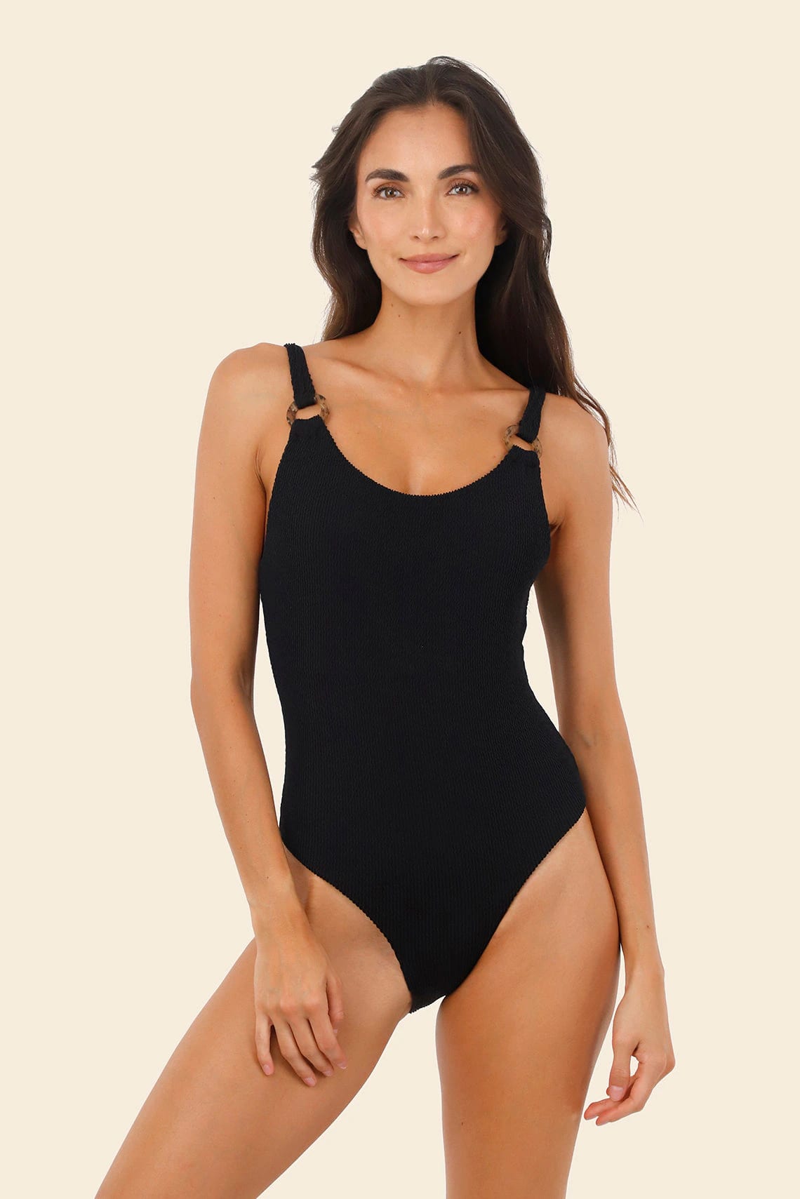 Textured Wave Black Tag One Piece - imagen 1