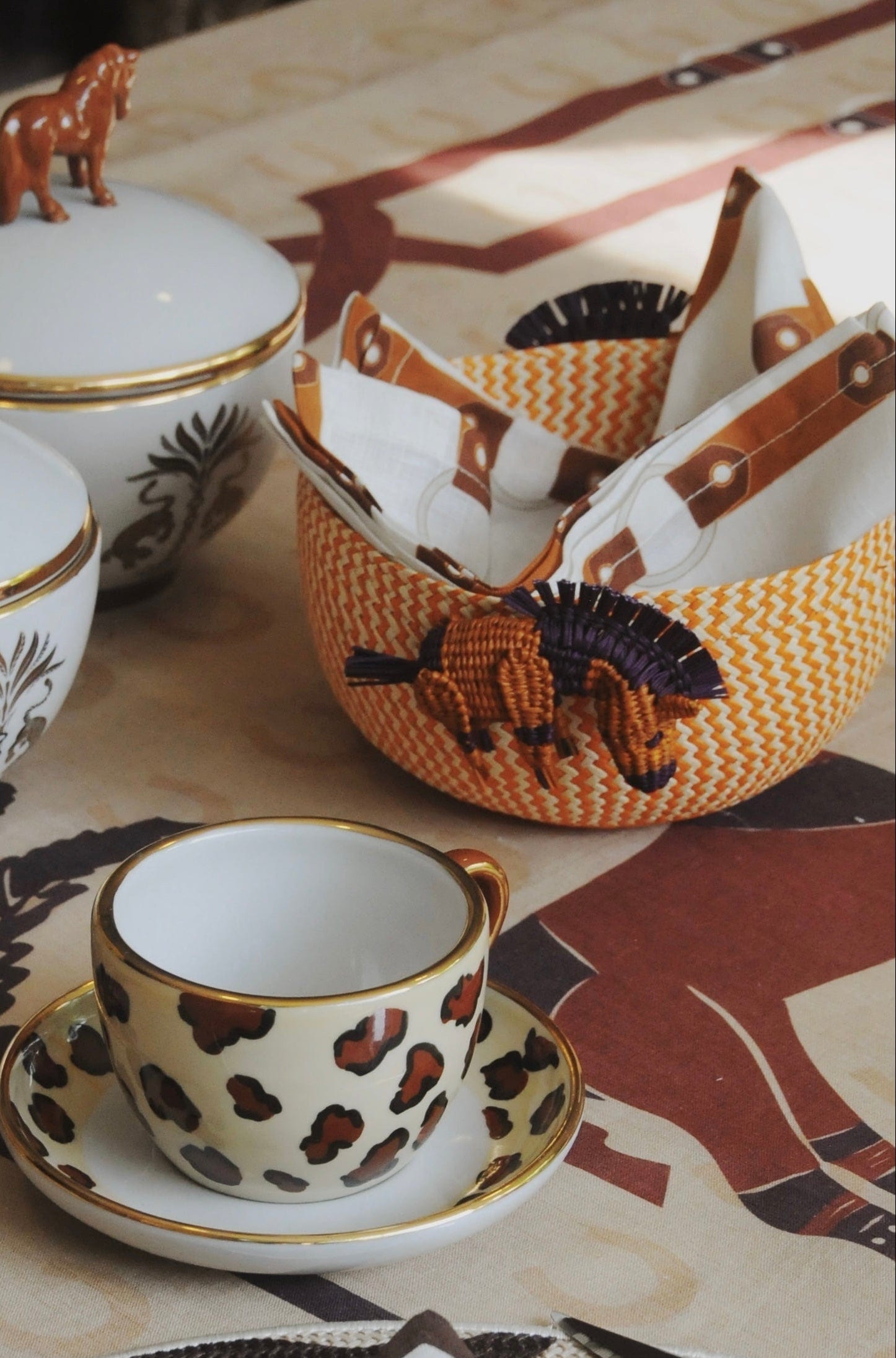 Horse Iraca Bread Basket - Terra & Purple - imagen 3