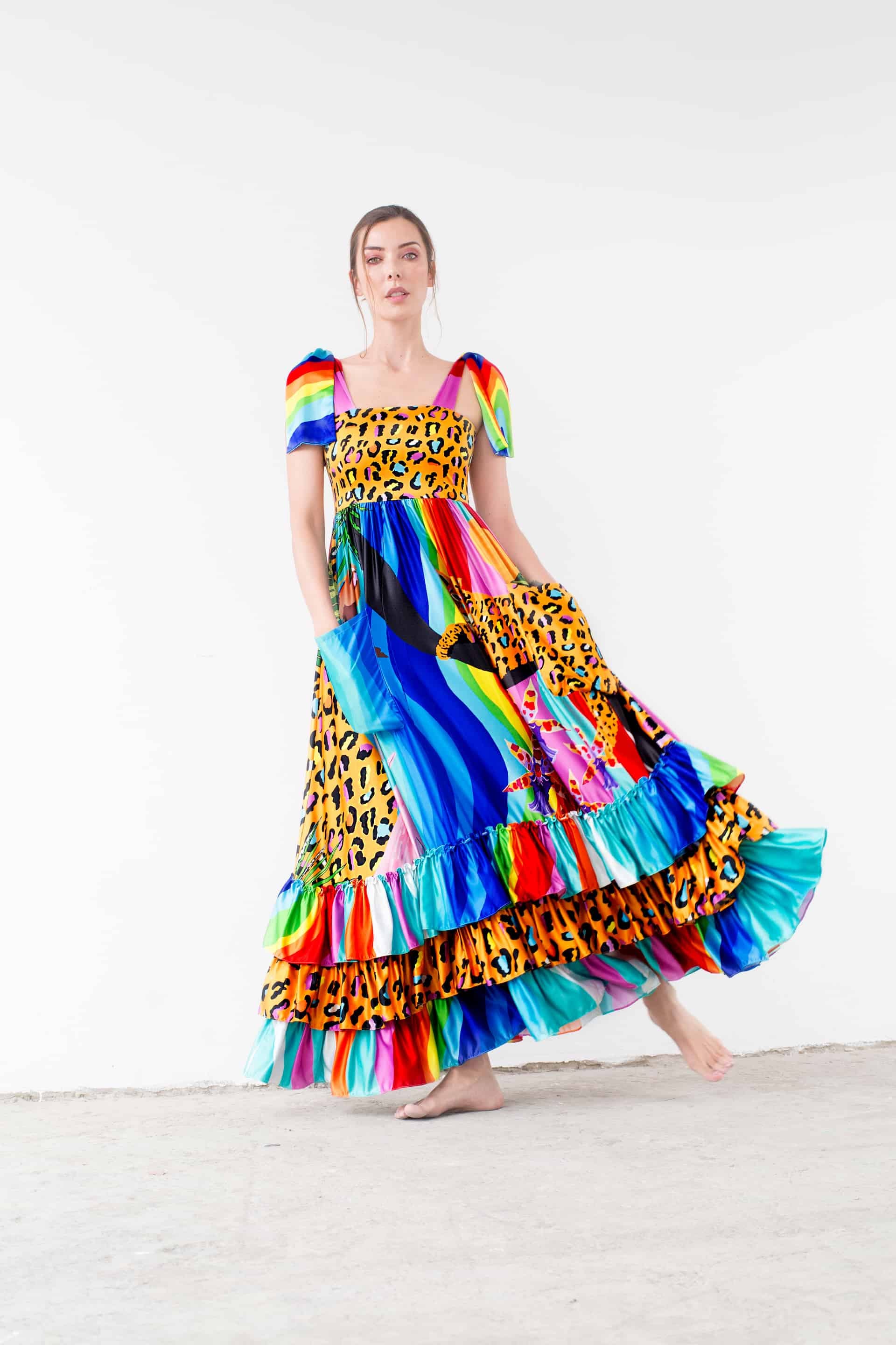 Maxi Vestido Jungla Arcoíris - imagen 2