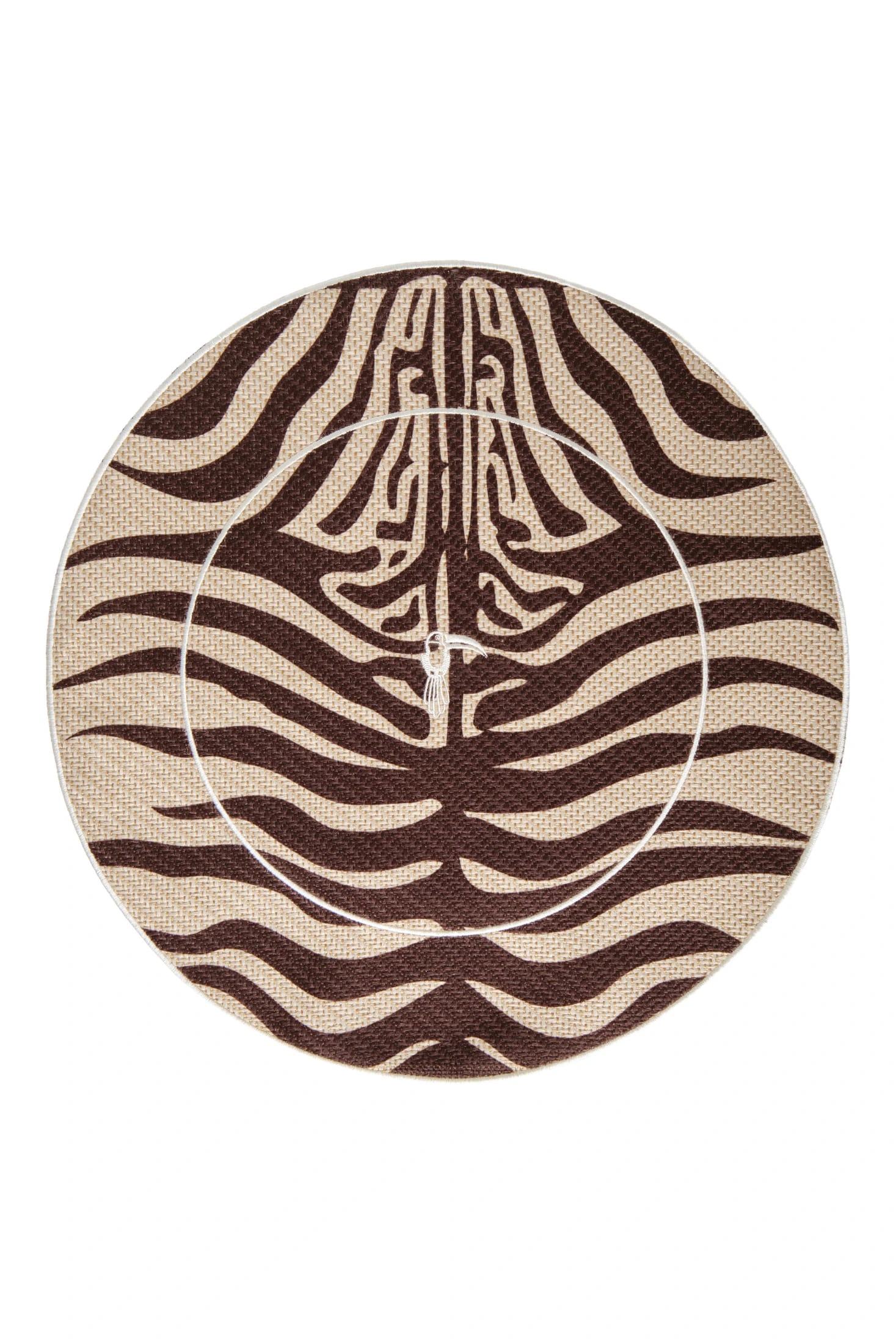Zebra Embroidered Placemats Set of 4 / Brown - imagen 1