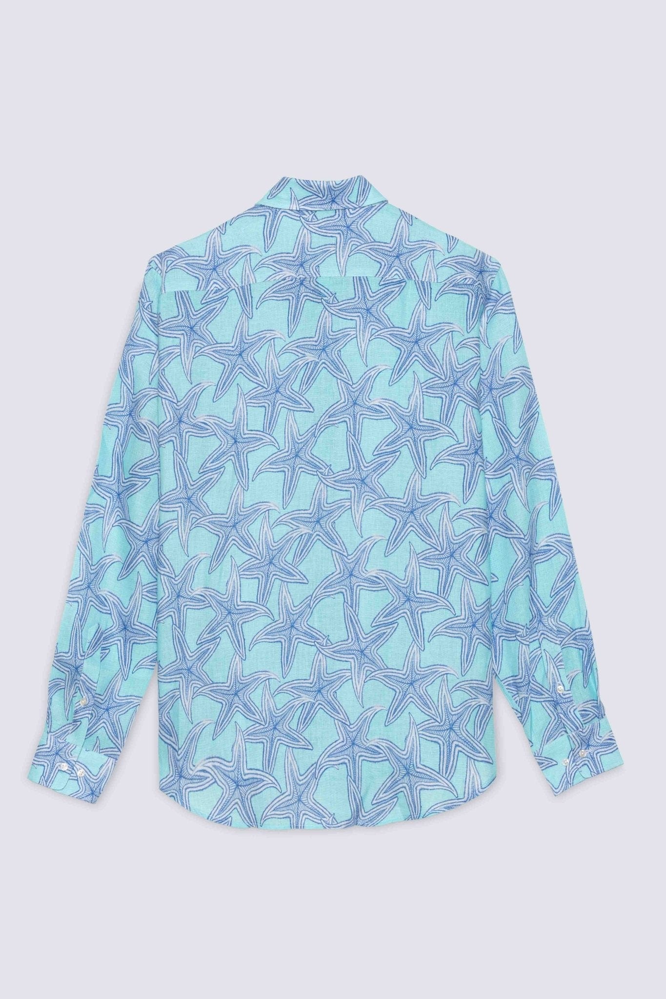 Men's linen shirt turquoise stella - imagen 5