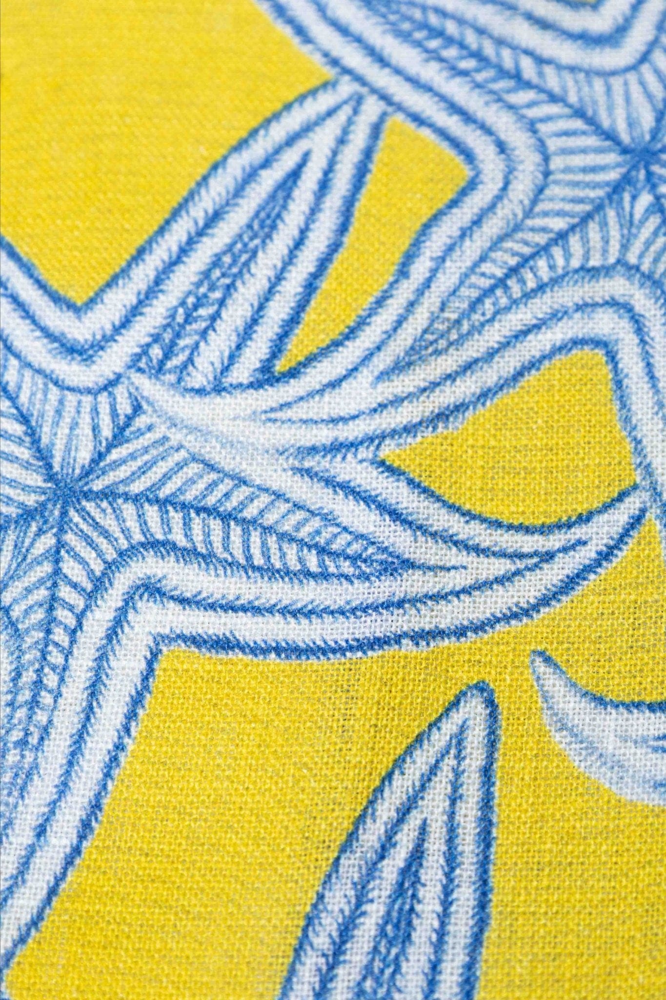 Men's linen shirt yellow intaglio - imagen 7