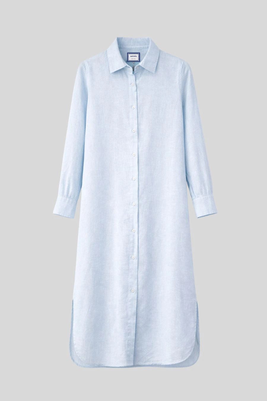 Women's dress linen martina light blue - imagen 2