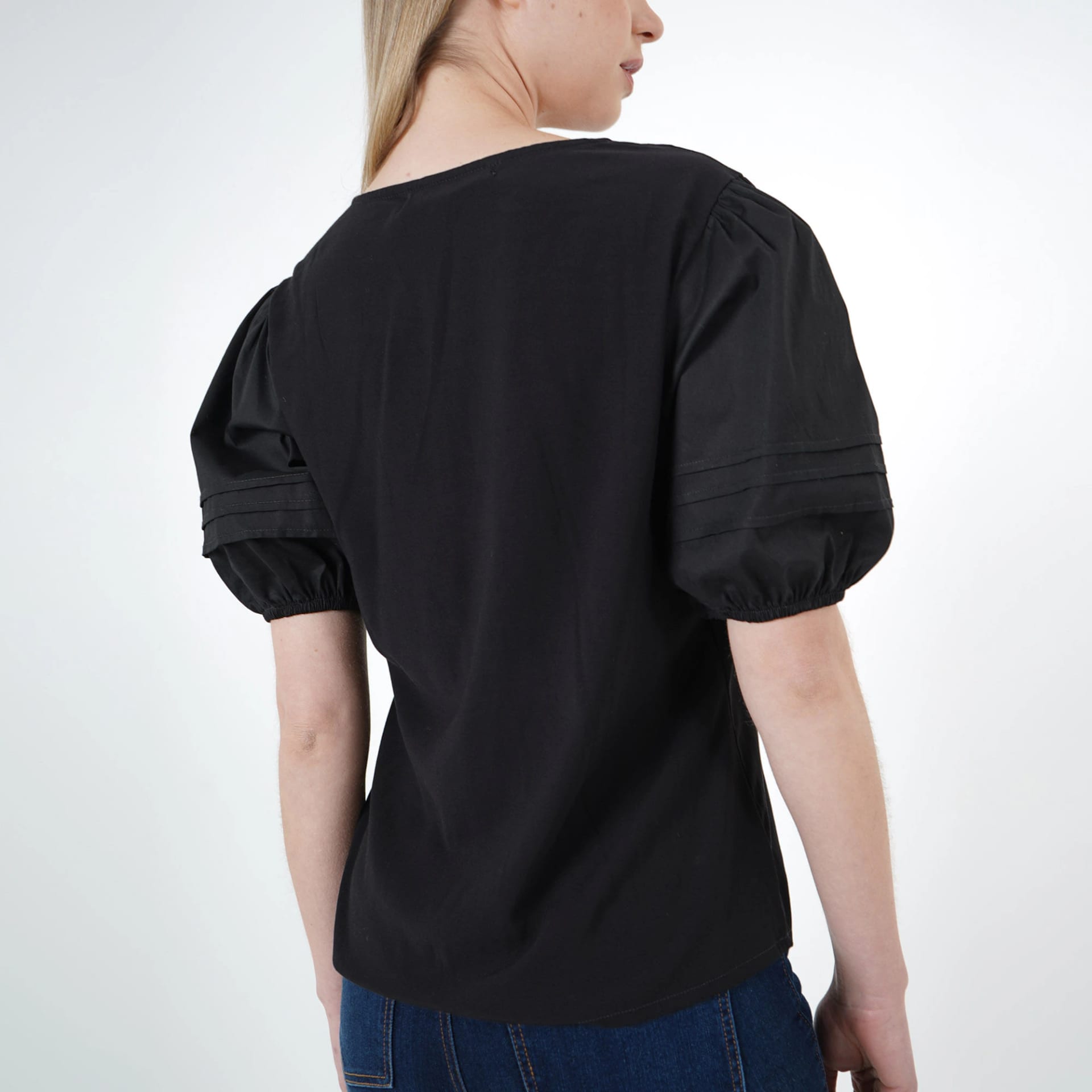 Blusa Cuello V Manga Corta Globo - imagen 6