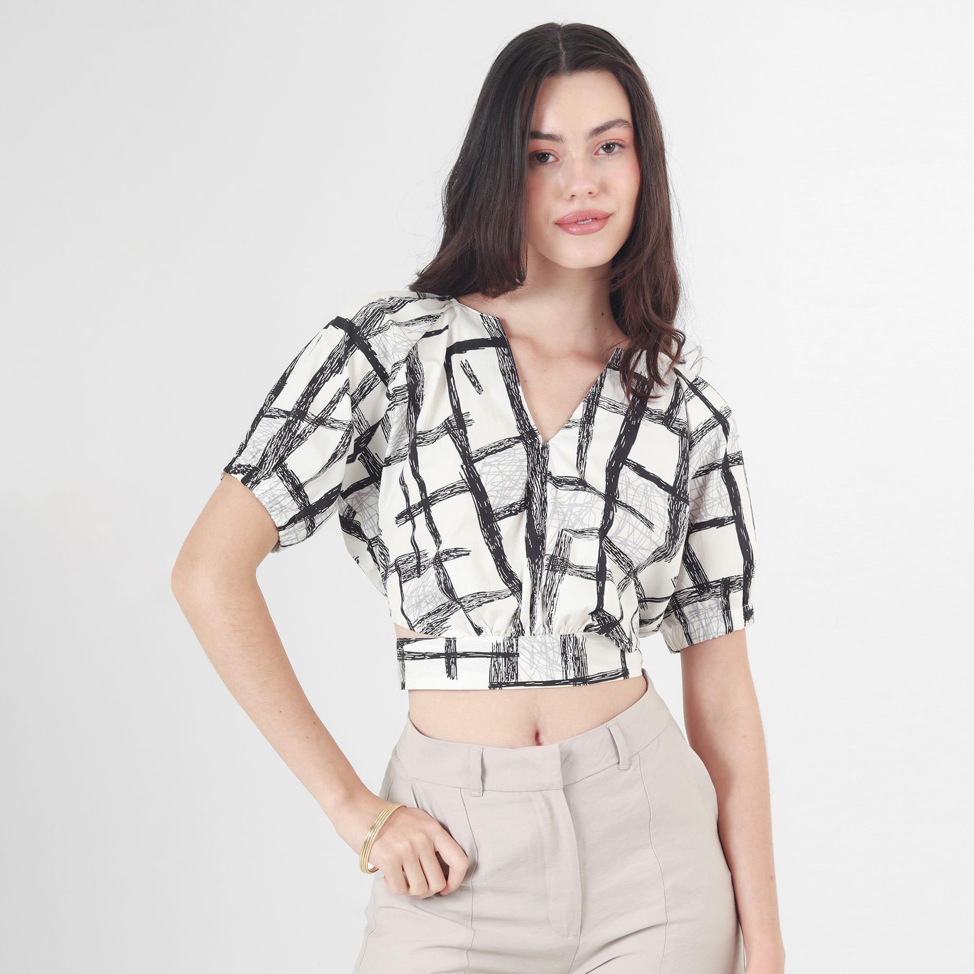 Blusa Cuello V Manga Corta - imagen 2