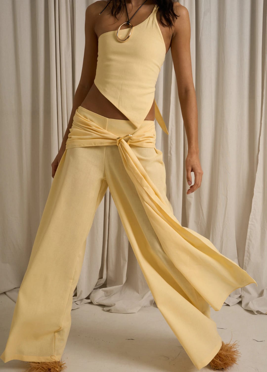 Pantalon Kiss Goodbye Amarillo - imagen 1