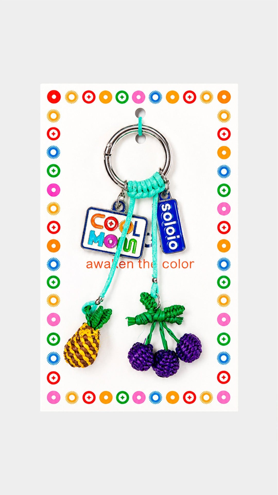 Iraca palm fish and cherries keychain "Cool Mom" - imagen 2