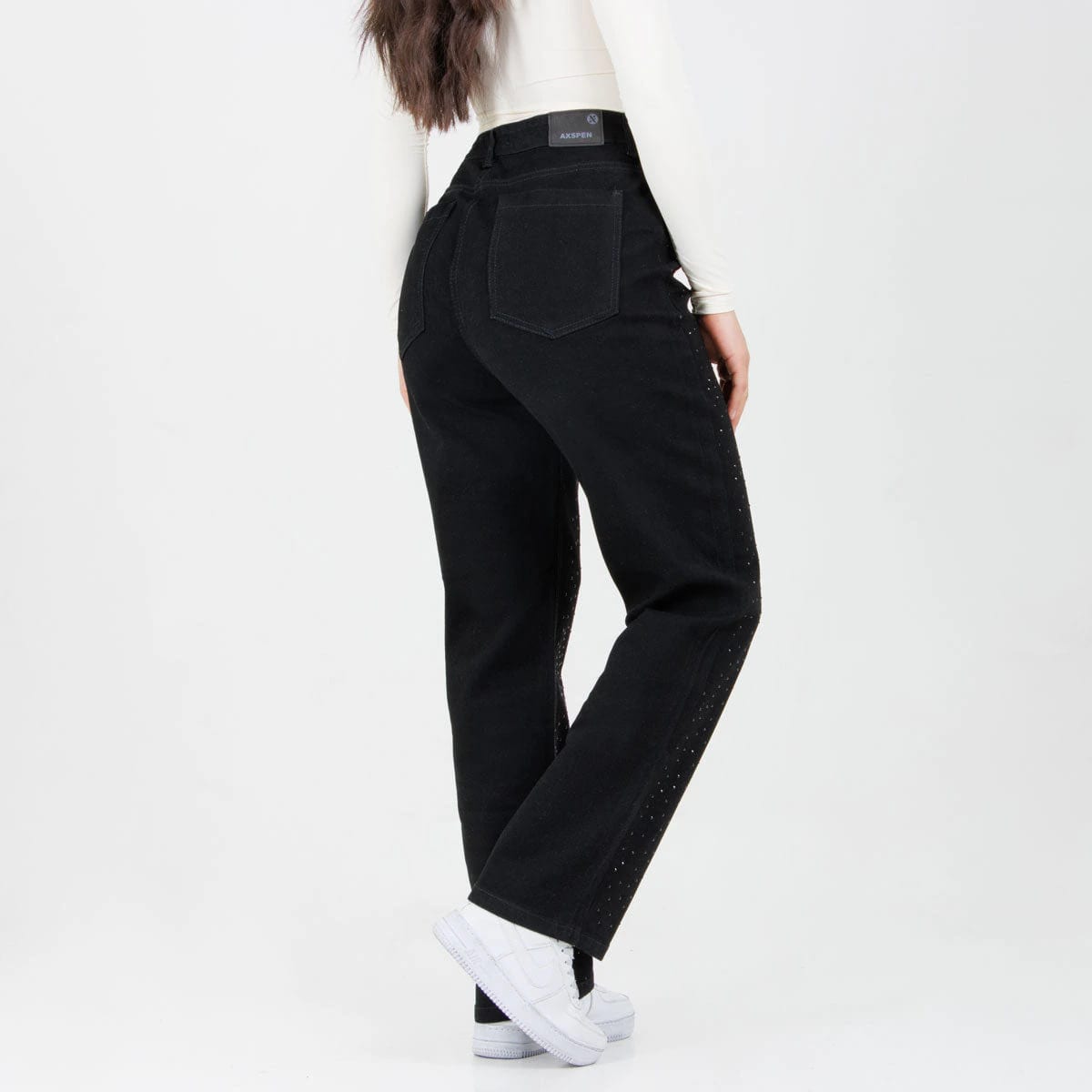 Jean Axspen Mom Fit Brillos  Ox-2899 Negro - imagen 1