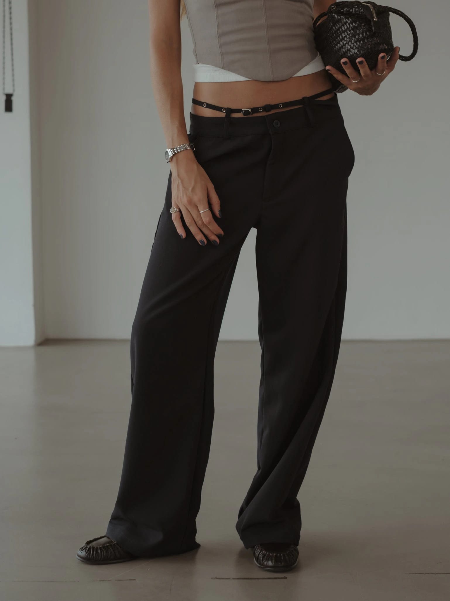 CROSS BELT TROUSER - BLACK - imagen 1