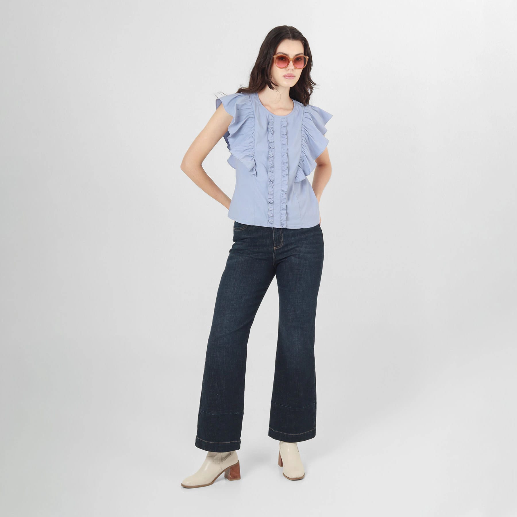 Blusa Cuello Redondo Manga Sisa - imagen 8
