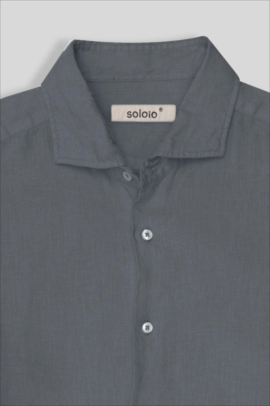 Men's linen shirt smoke basic - imagen 4