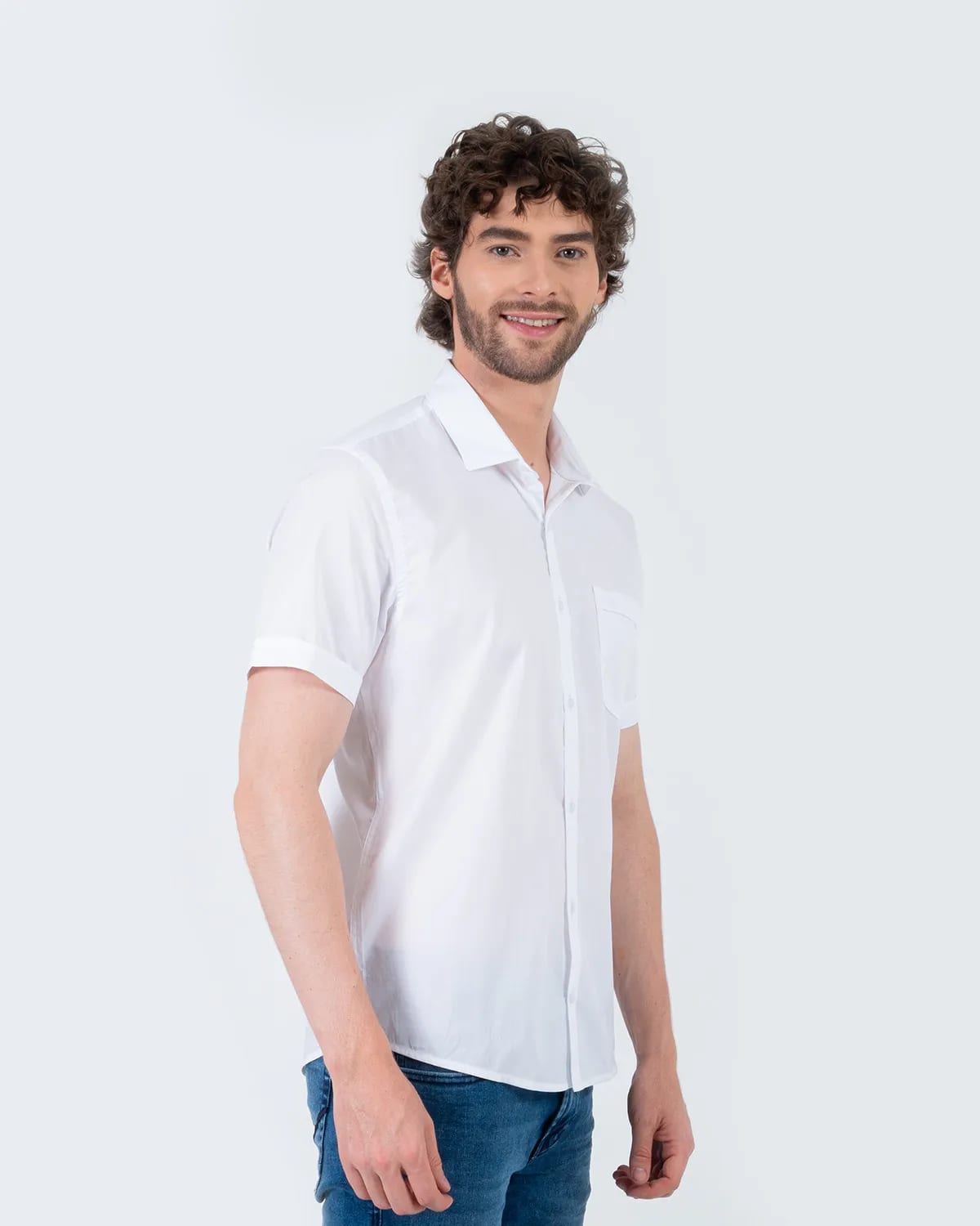 Camisa blanca manga corta para hombre - imagen 88