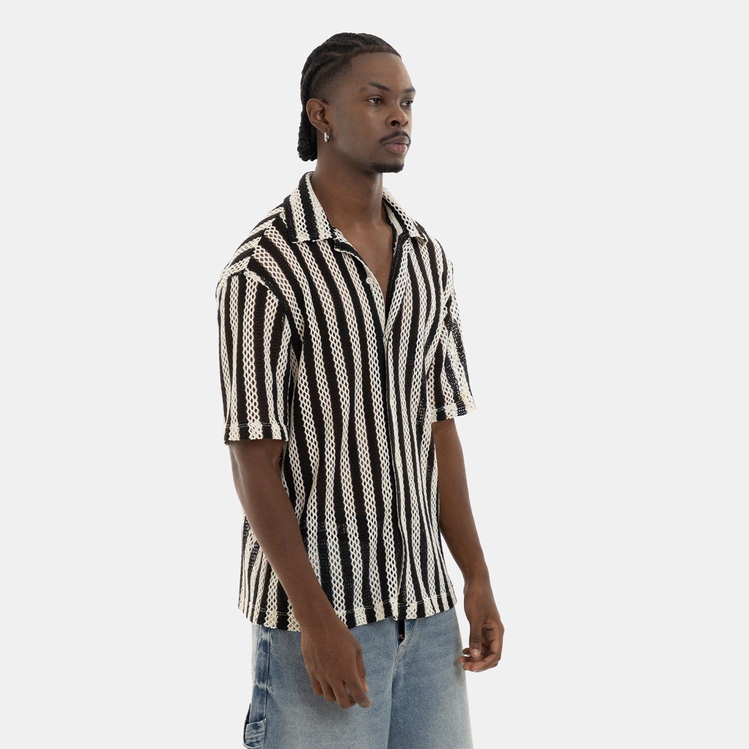 Mesh Striped Shirt Black - imagen 6