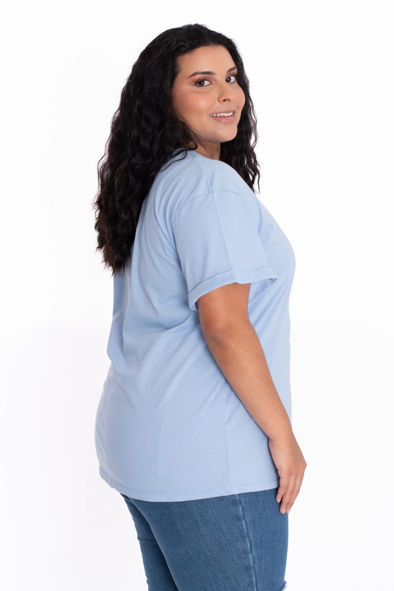 Camiseta Oversize Azul Claro - imagen 6