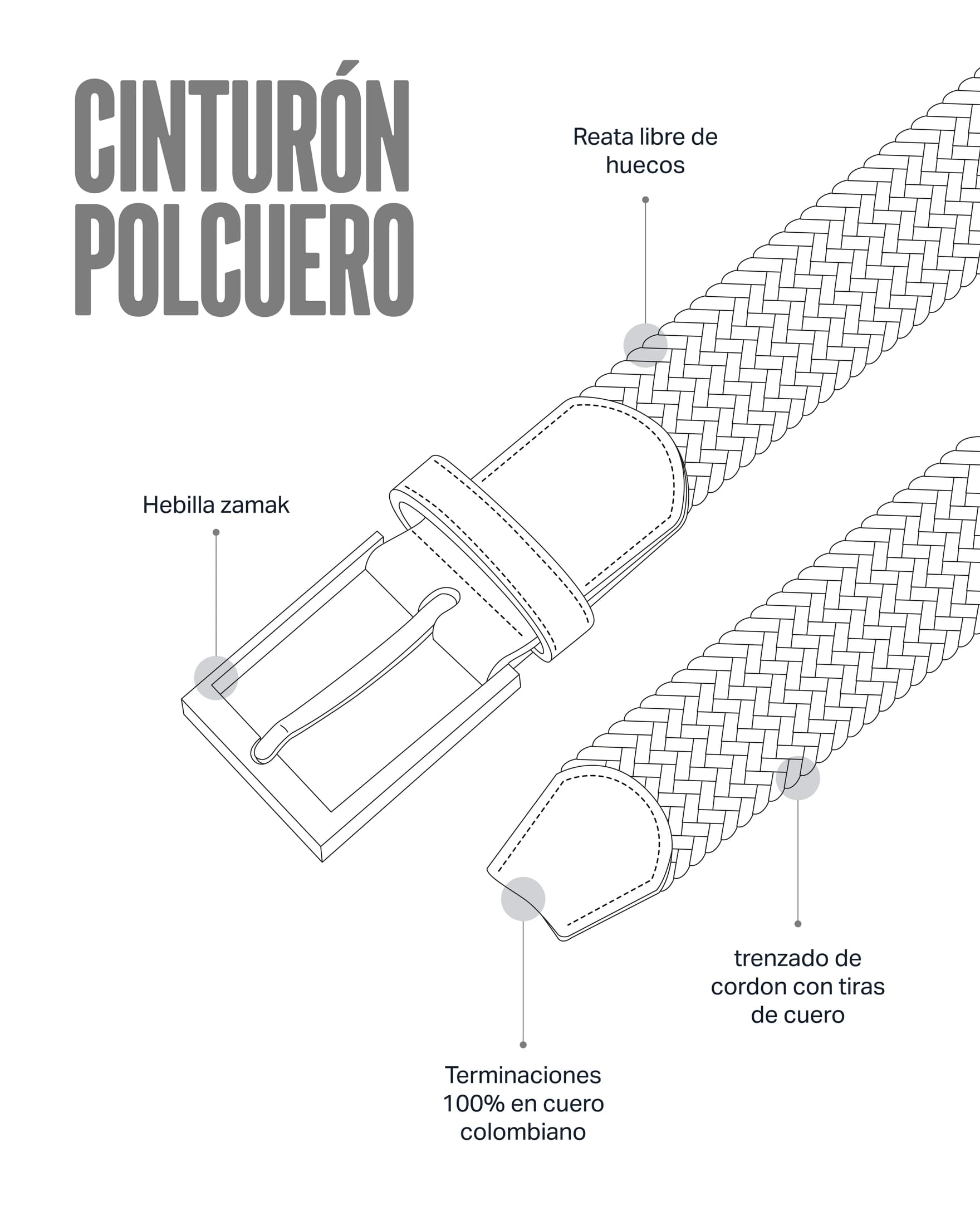 Cinturón leather fusión cafe-negro - imagen 7