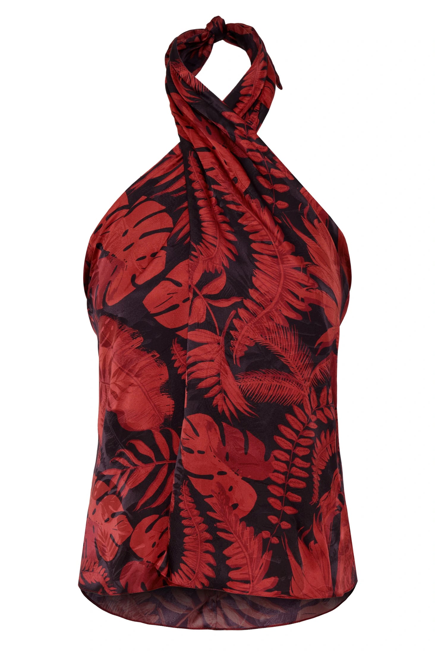 Cayetana Silk Jacquard Blouse – Cherry Rainforest - imagen 1