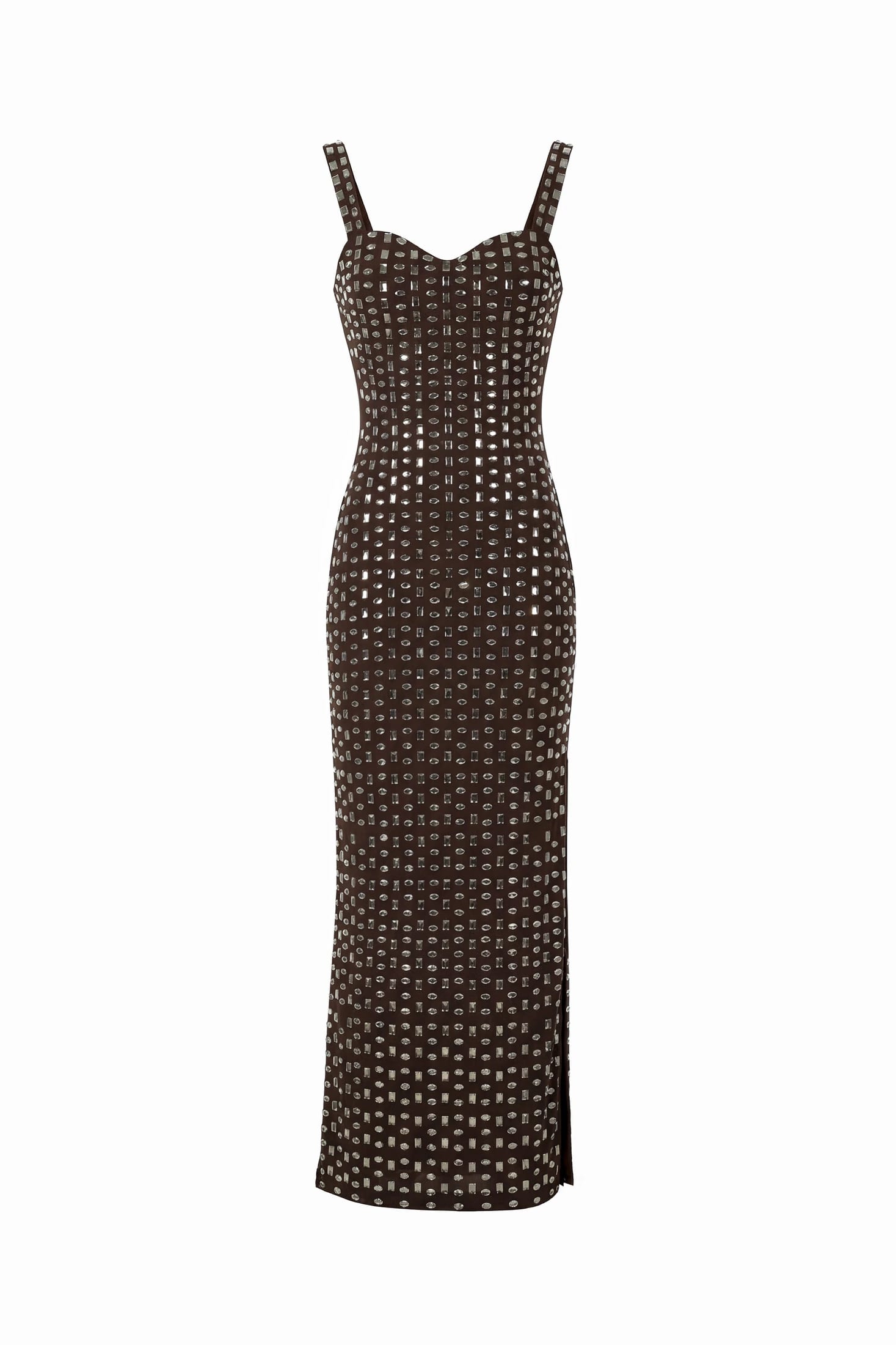 MAXI CRYSTAL DRESS, BROWN - imagen 1