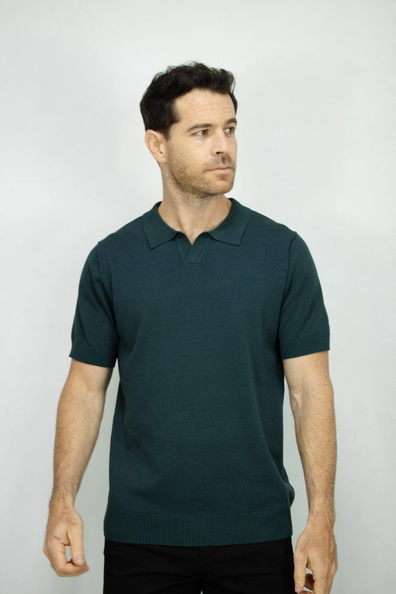 POLO TEJIDA VERDE OSCURO PARA HOMBRE - imagen 1
