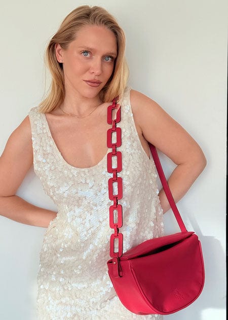 Mimi Moon bag -waves strap burgundy - imagen 2