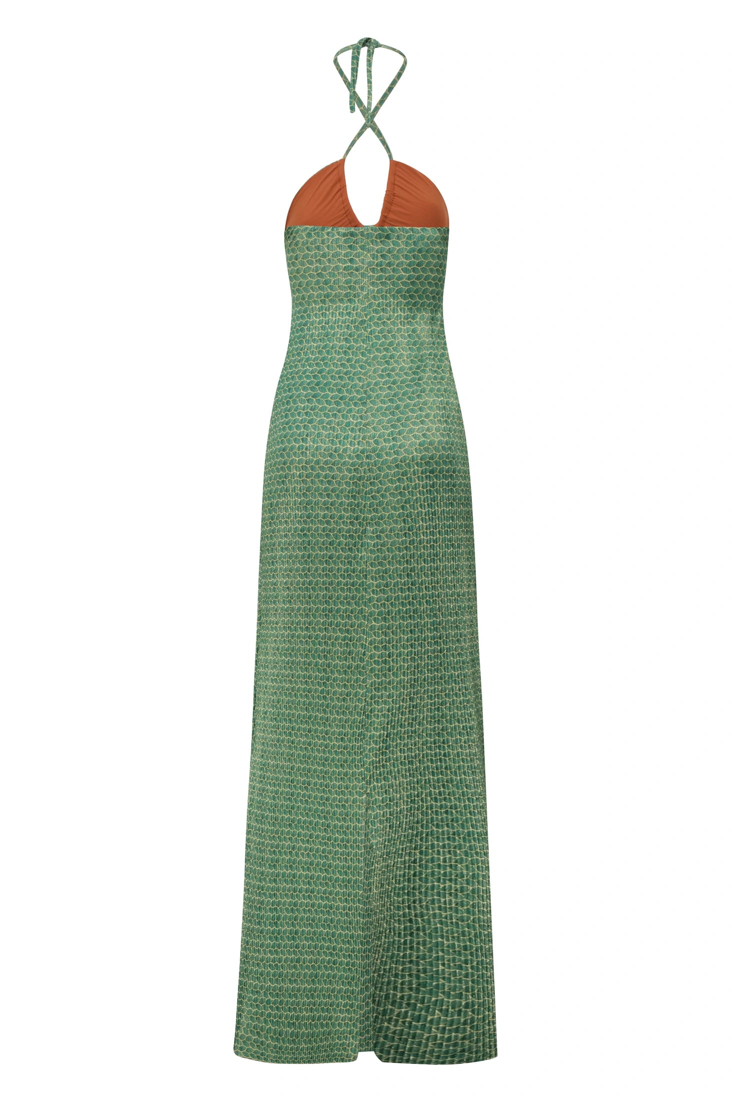 Josefina Shiny Jersey Maxi Dress / Emerald Mini Scales - imagen 3
