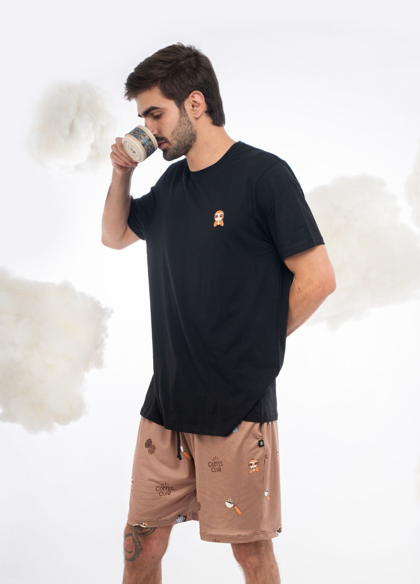 Conjunto Short Cafecitos - Café - imagen 1