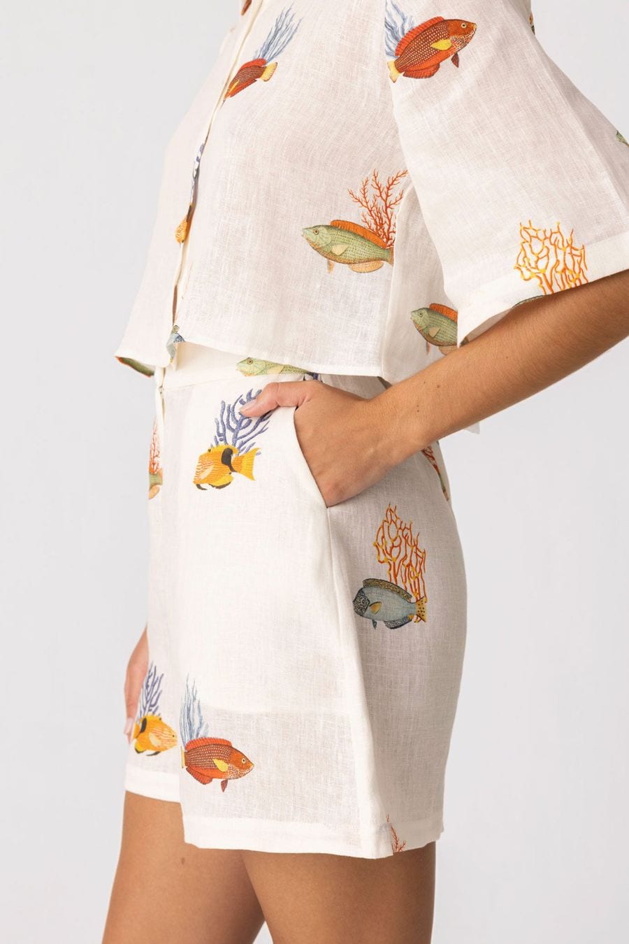 Women's linen short nemo - imagen 6