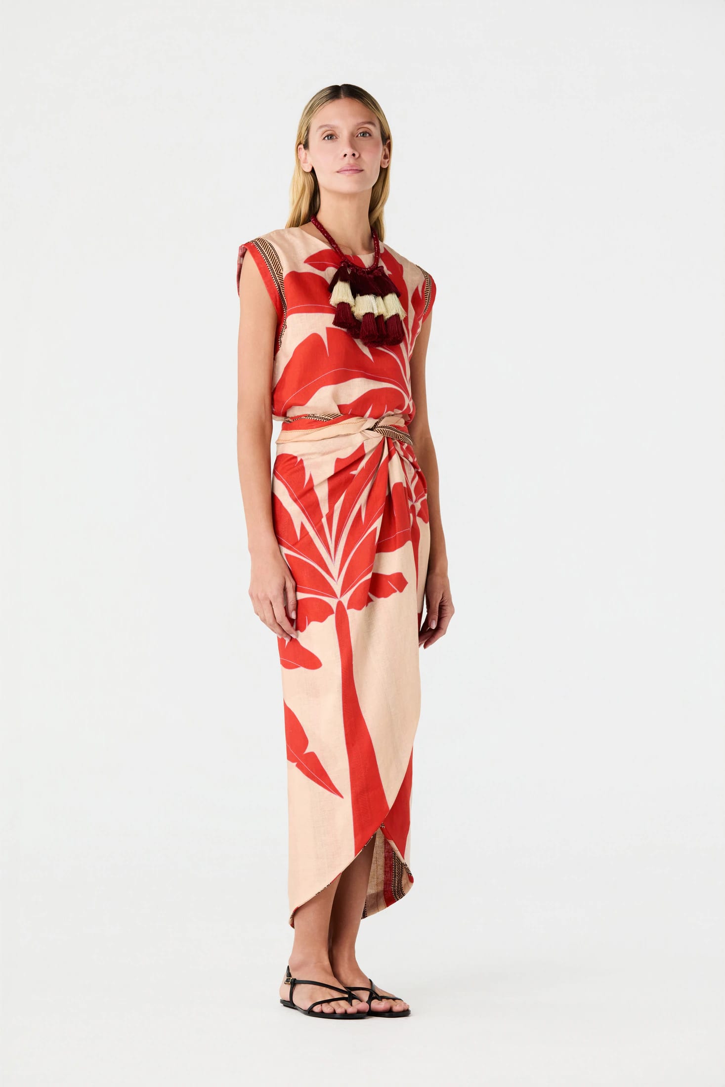 Montera Linen Top / Orange Palms - imagen 2