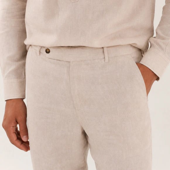 PANTALON CON PRETINA 100% LINO HOMBRE - imagen 3