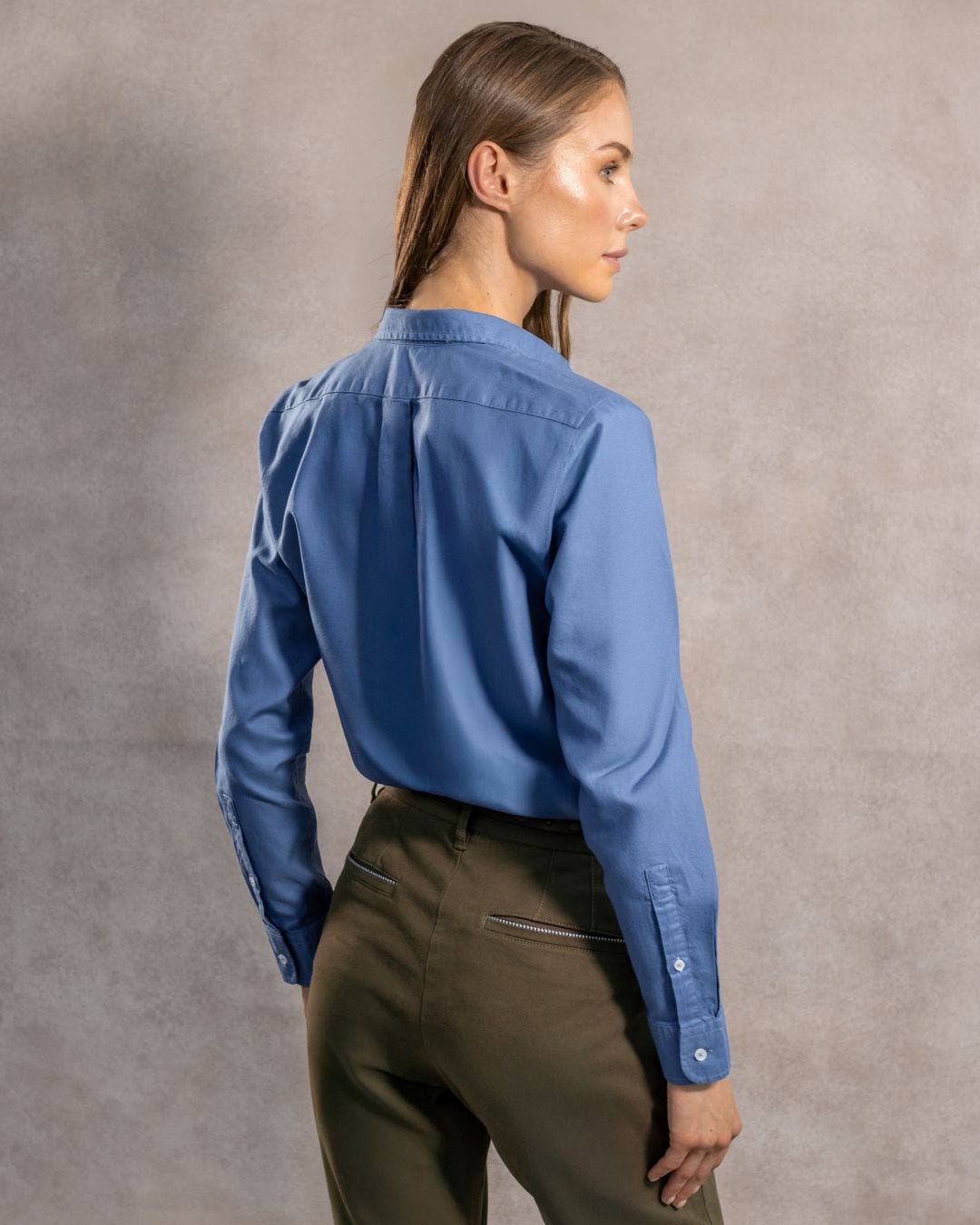 Camisa Antimanchas Oxford de Mujer Azul Chino - Talla Regular - imagen 4