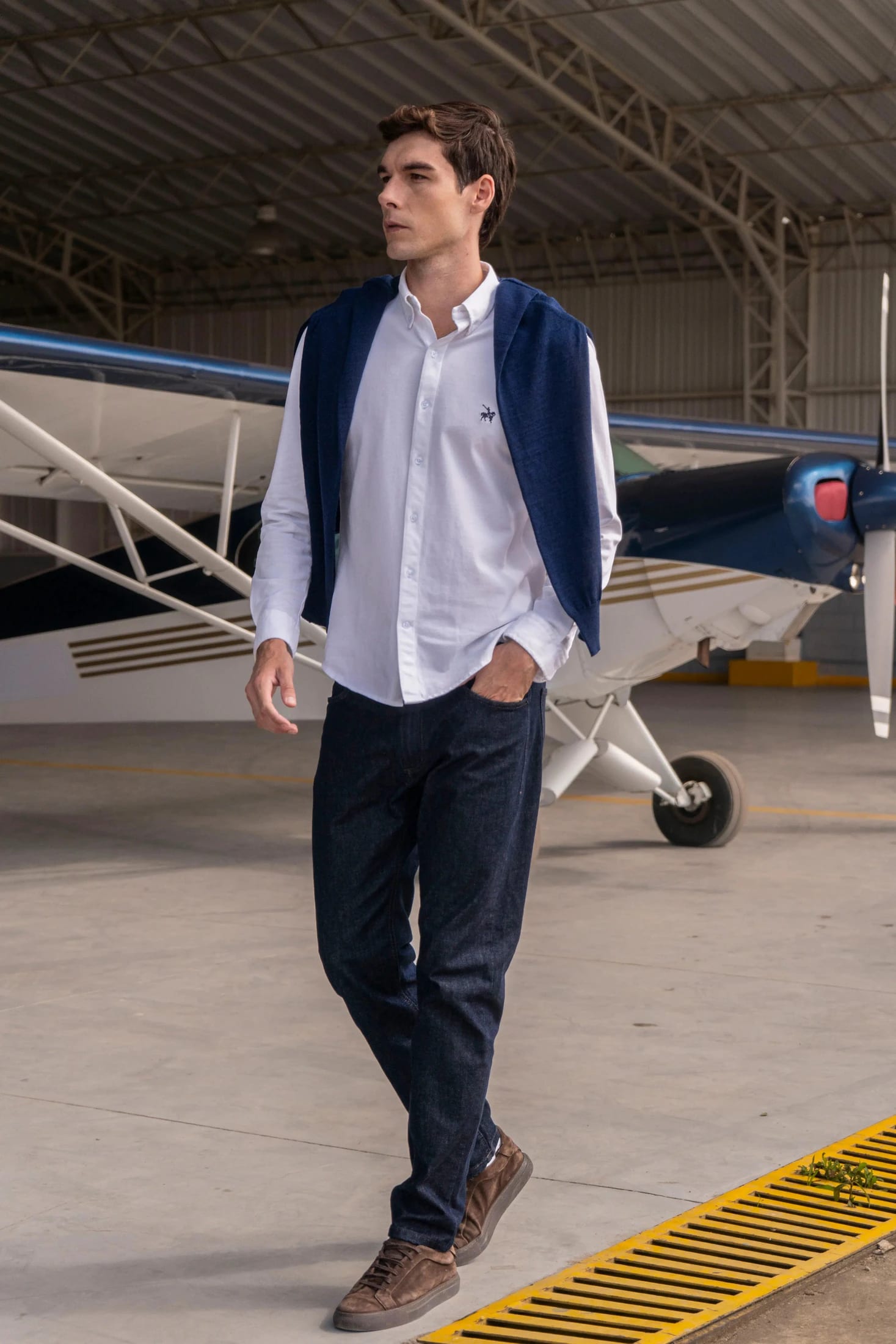 Camisa Micro Pique Hombre Blanco - imagen 2