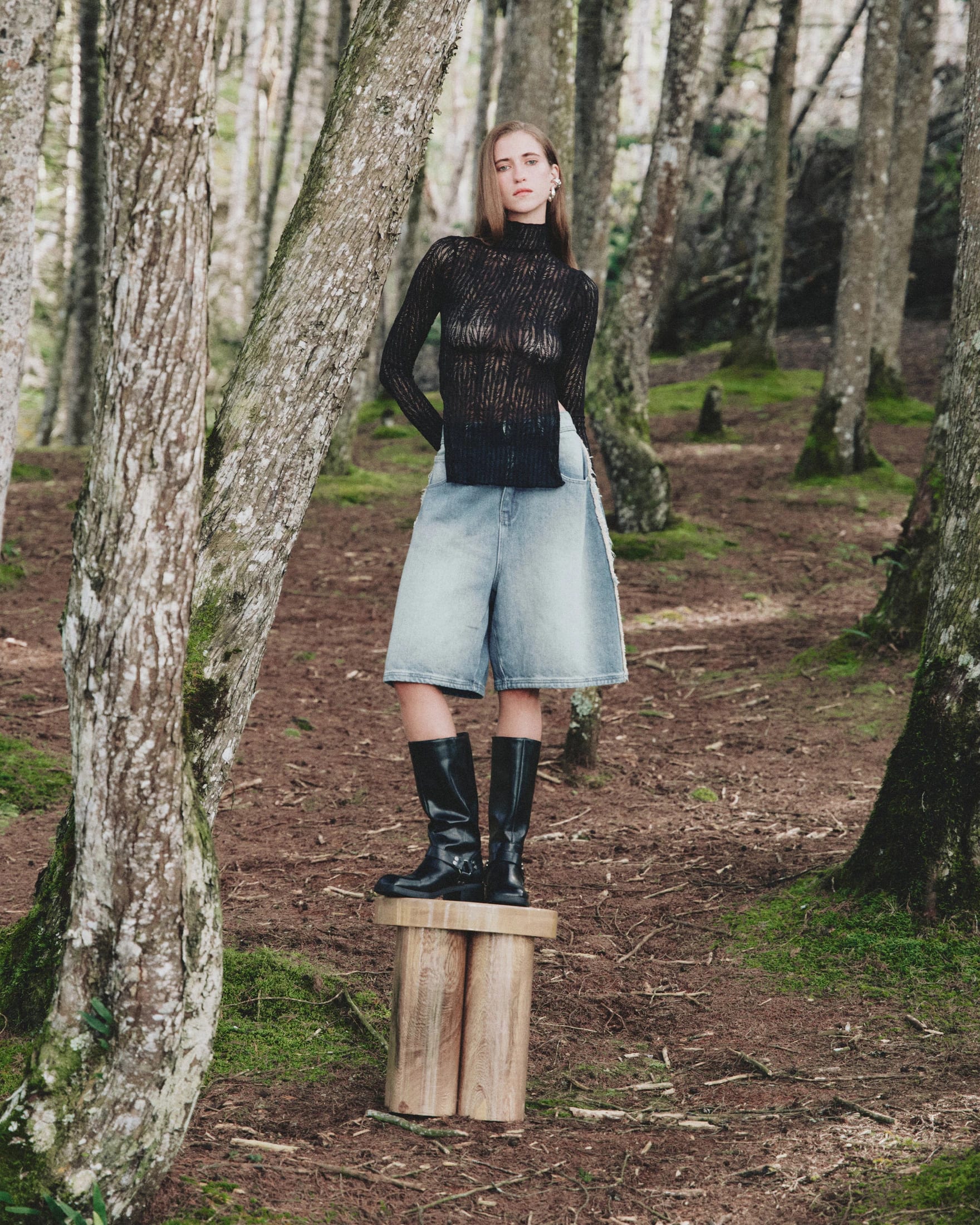 Basics Turtle Neck Top Transparent Black - imagen 5