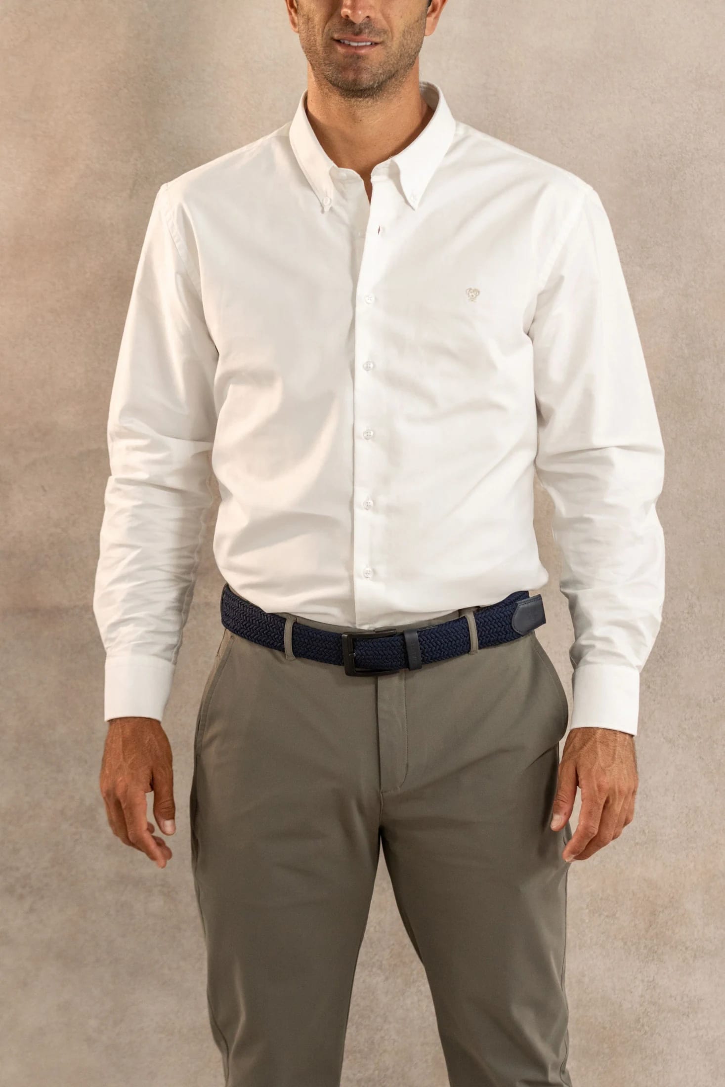 Camisa Antimanchas Oxford Blanco Logo Beige - imagen 4