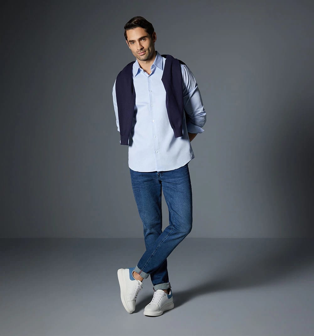 Camisa para hombre manga larga mil rayas - imagen 2