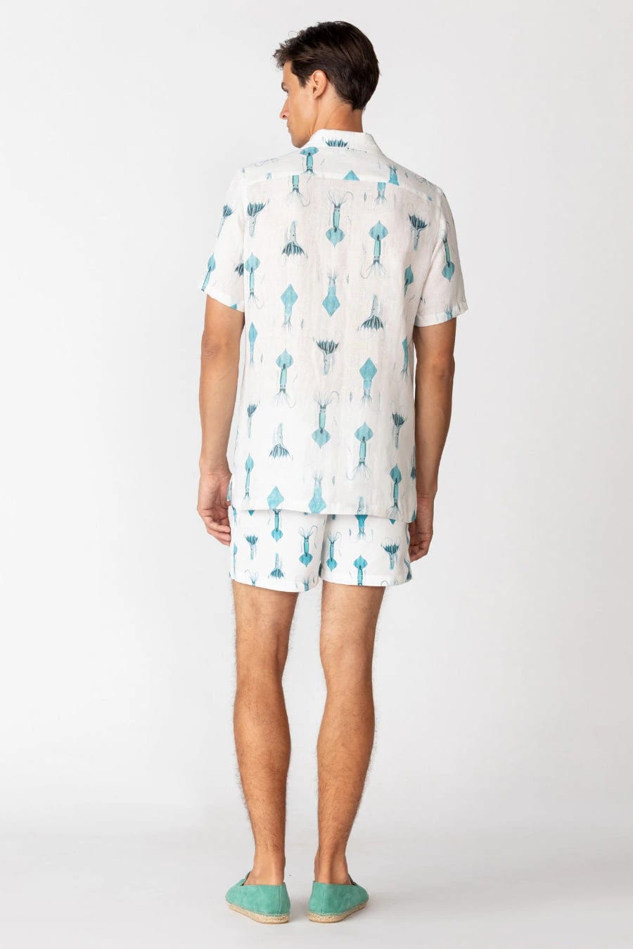 Men's linen shirt white egret - imagen 3