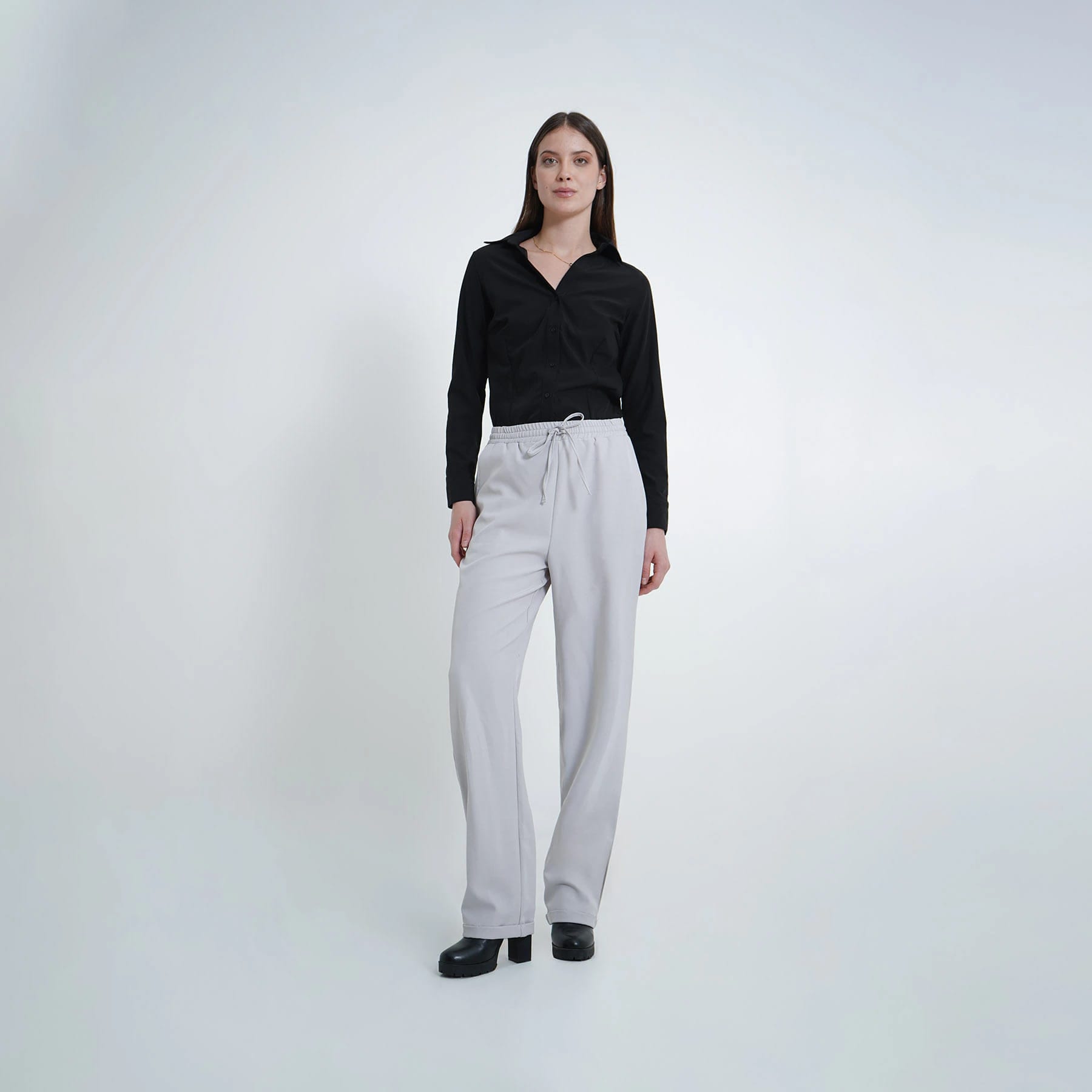 Pantalón recto con elastico y cintura - imagen 2