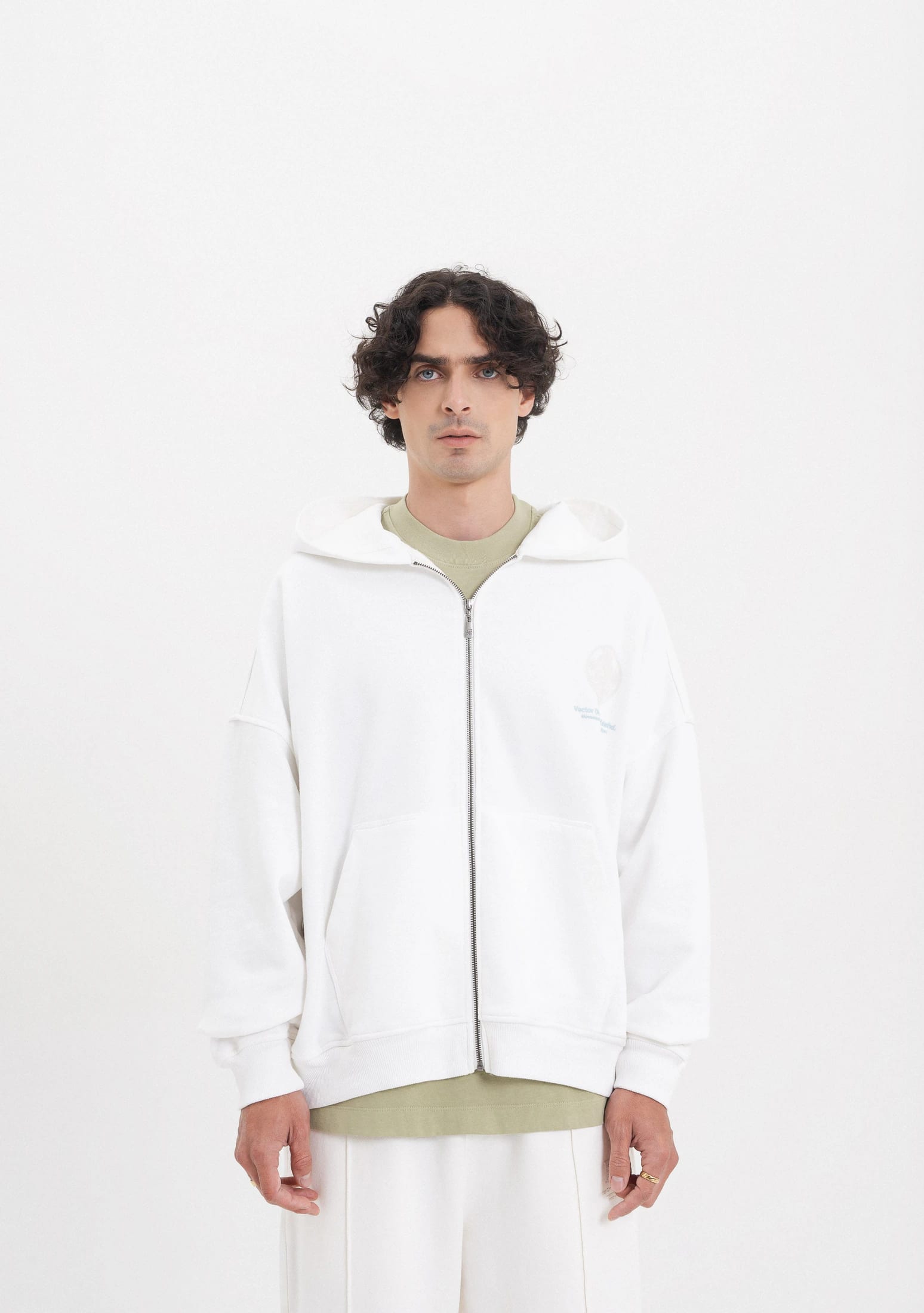 Across The Lines White Zip Hoodie - imagen 2