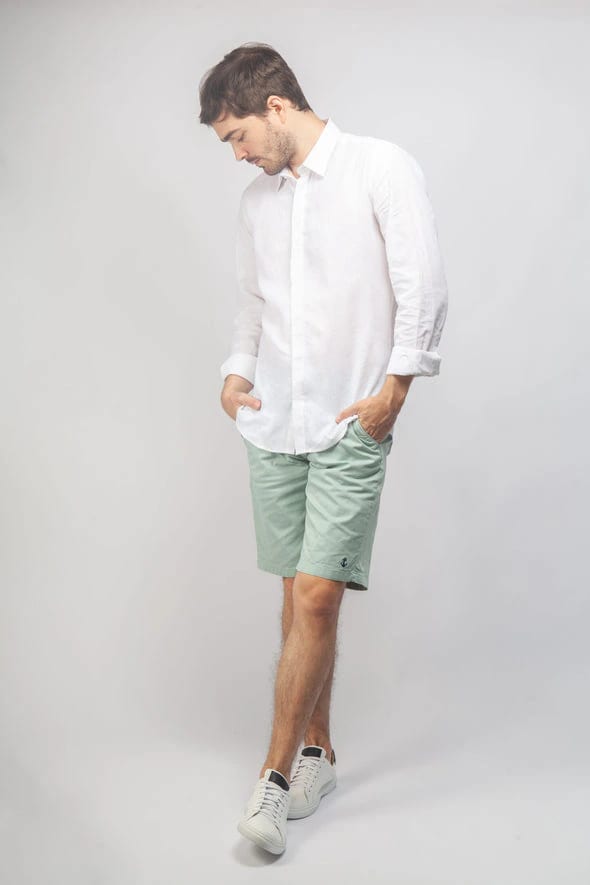 Camisa Lino Blanca a blanca sin boton - imagen 2