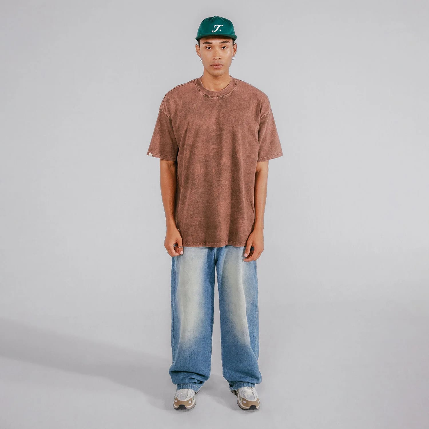 Oversized Washed T- Shirt - Brown - imagen 7
